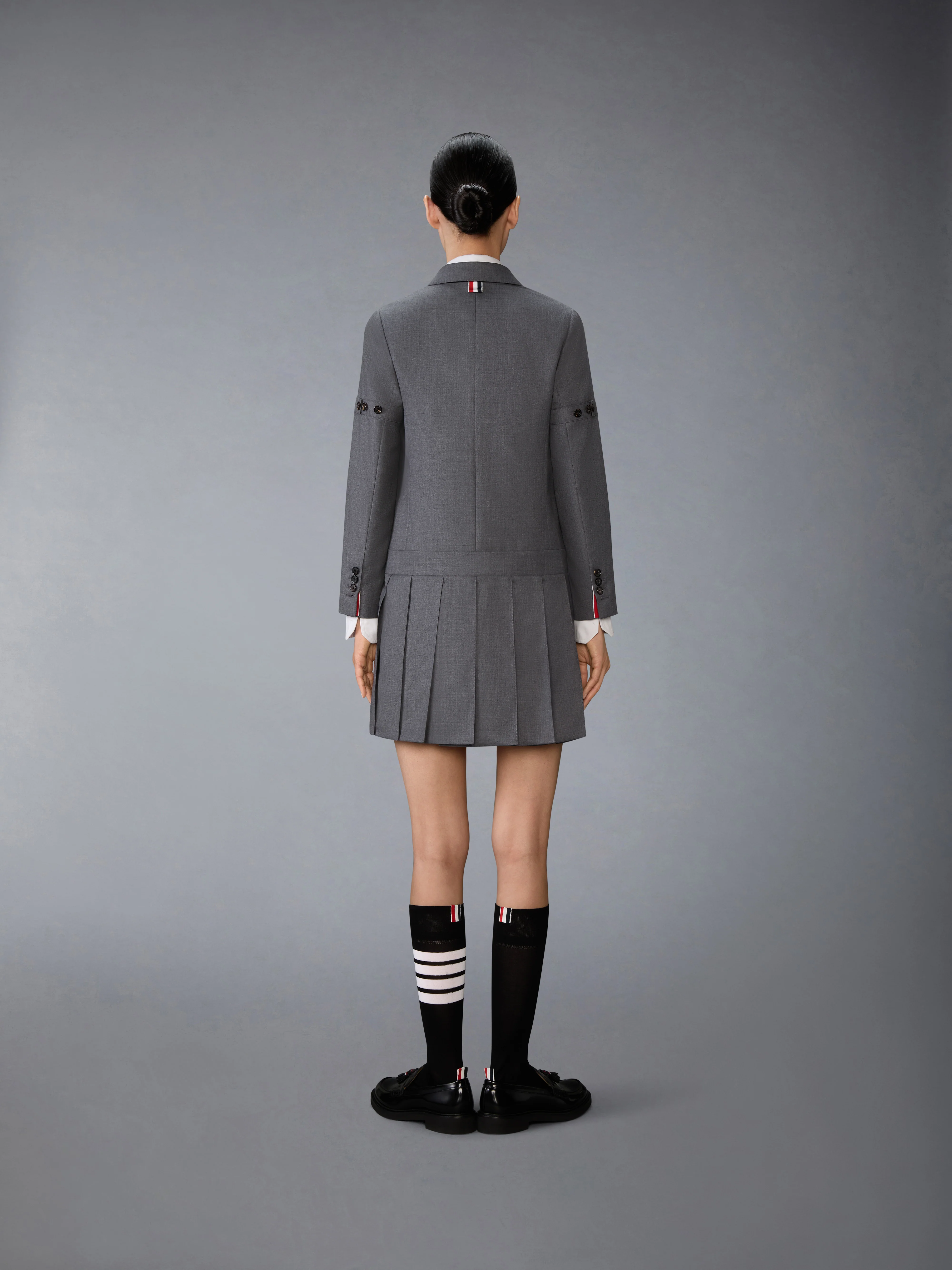 SUPER 120'S TWILL SPORTCOAT PLEATED MINI DRESS - Image 4