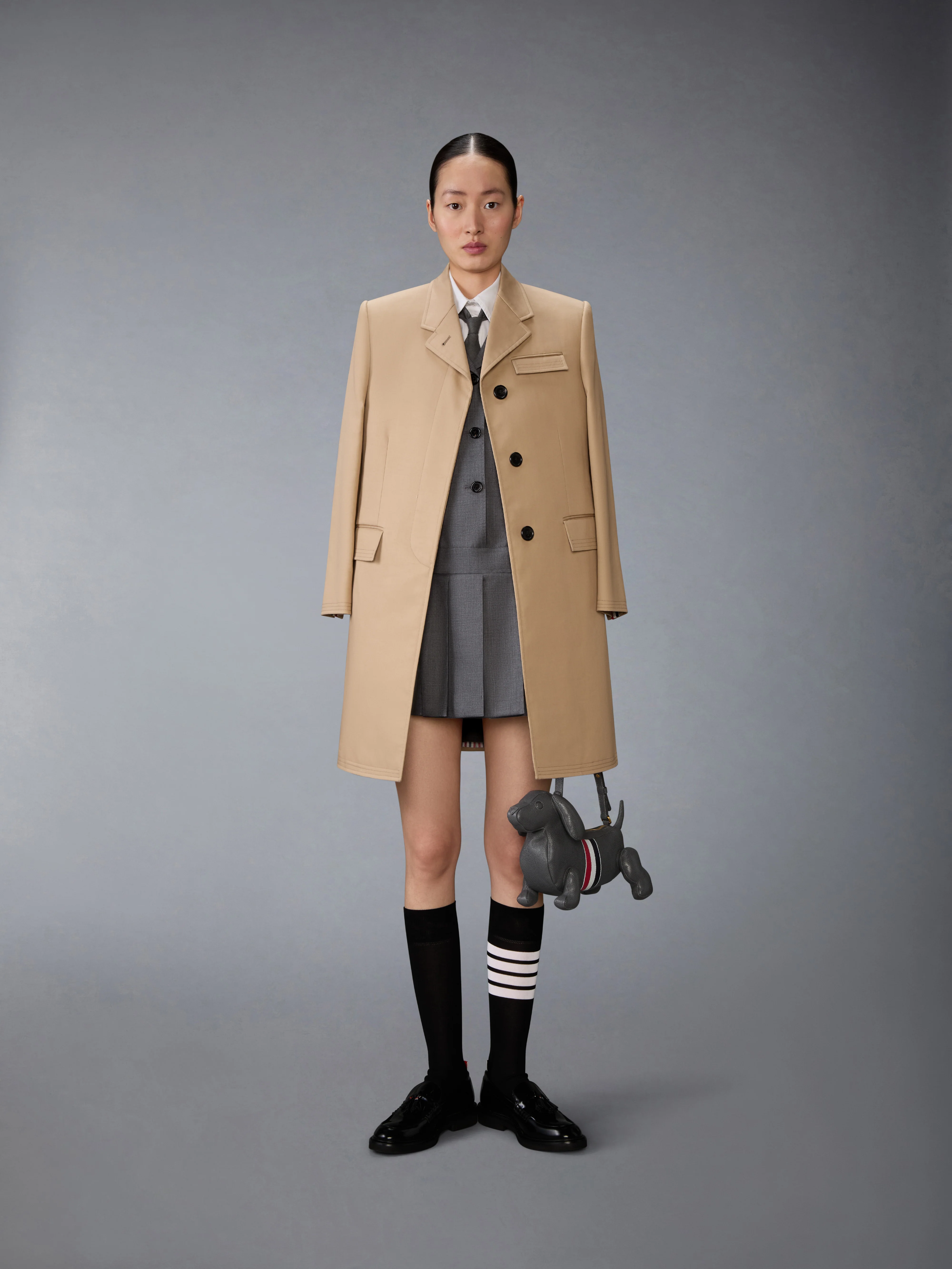 SUPER 120'S TWILL SPORTCOAT PLEATED MINI DRESS - Image 5