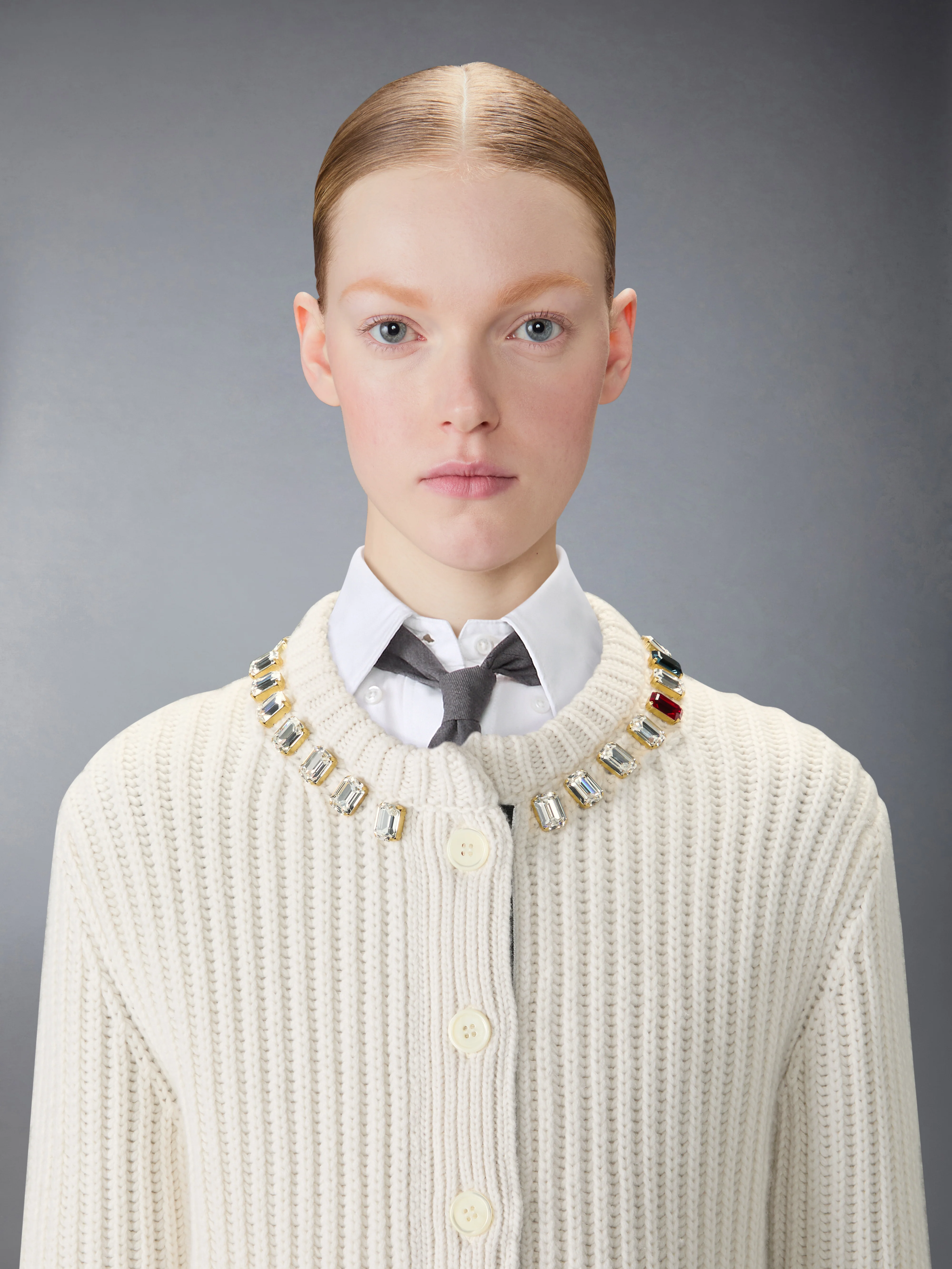 SWAROVSKI CRYSTAL HALF STITCH CASHMERE CARDIGAN - Image 6