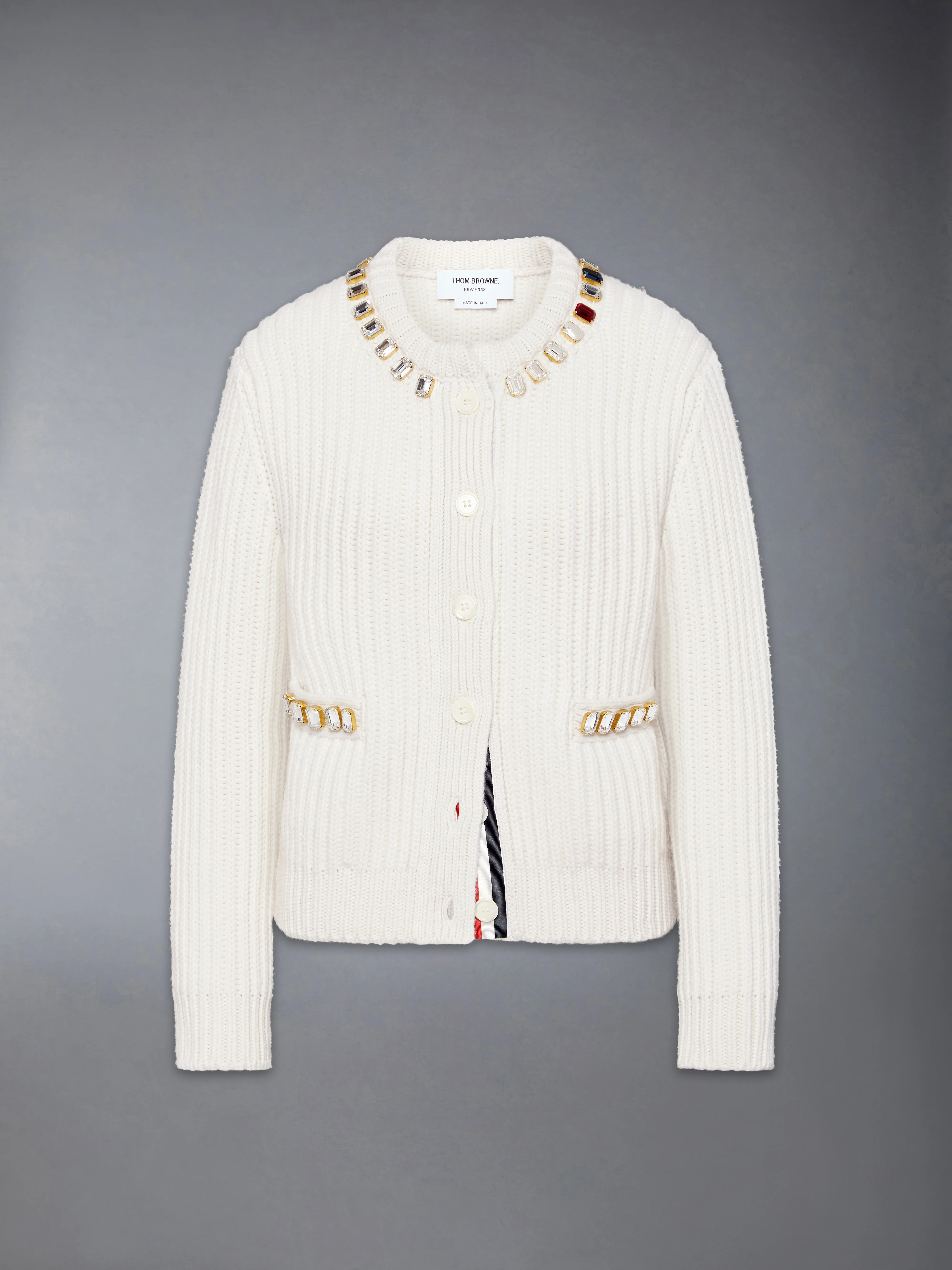 SWAROVSKI CRYSTAL HALF STITCH CASHMERE CARDIGAN - Image 7