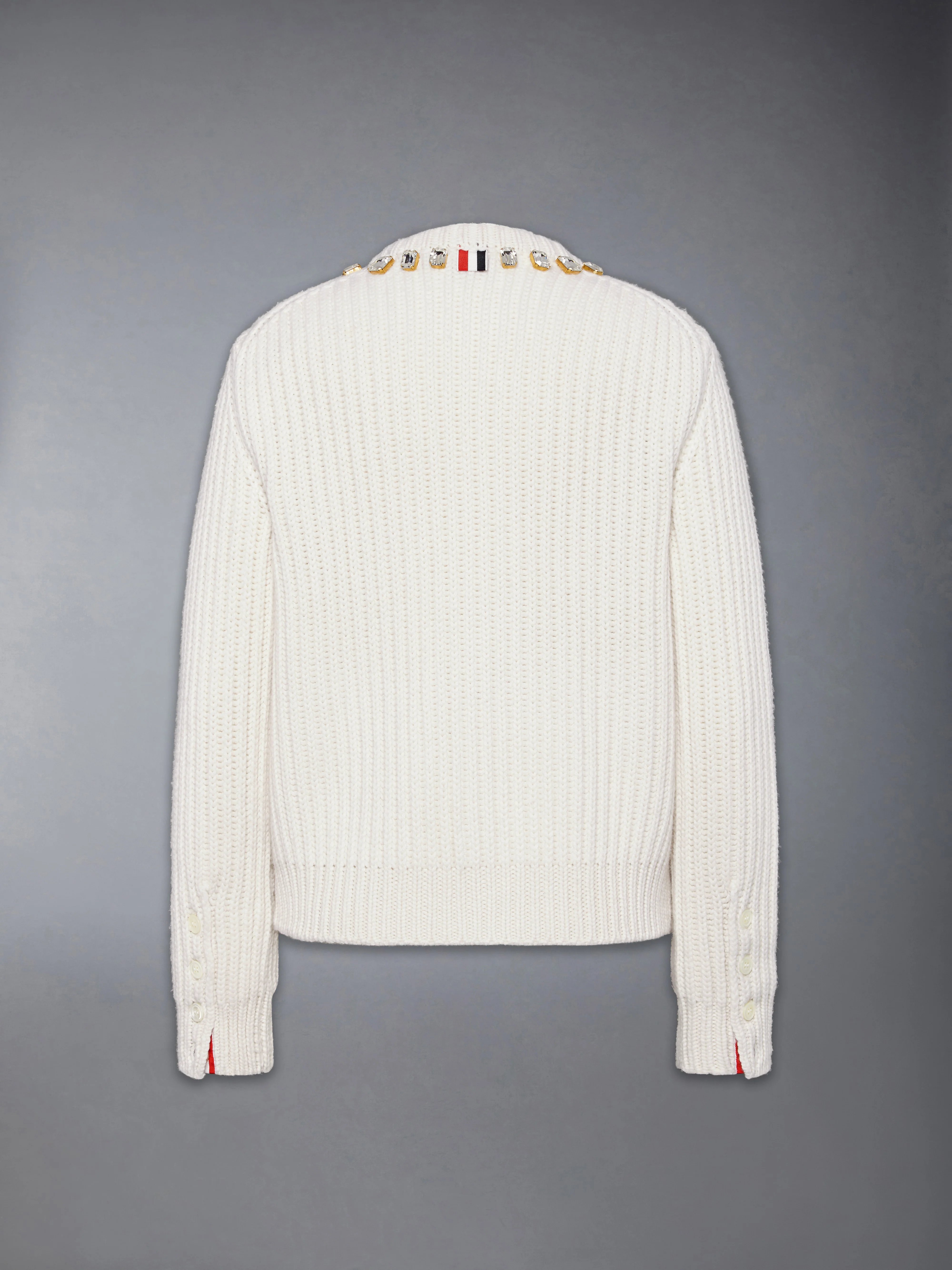 SWAROVSKI CRYSTAL HALF STITCH CASHMERE CARDIGAN - Image 8