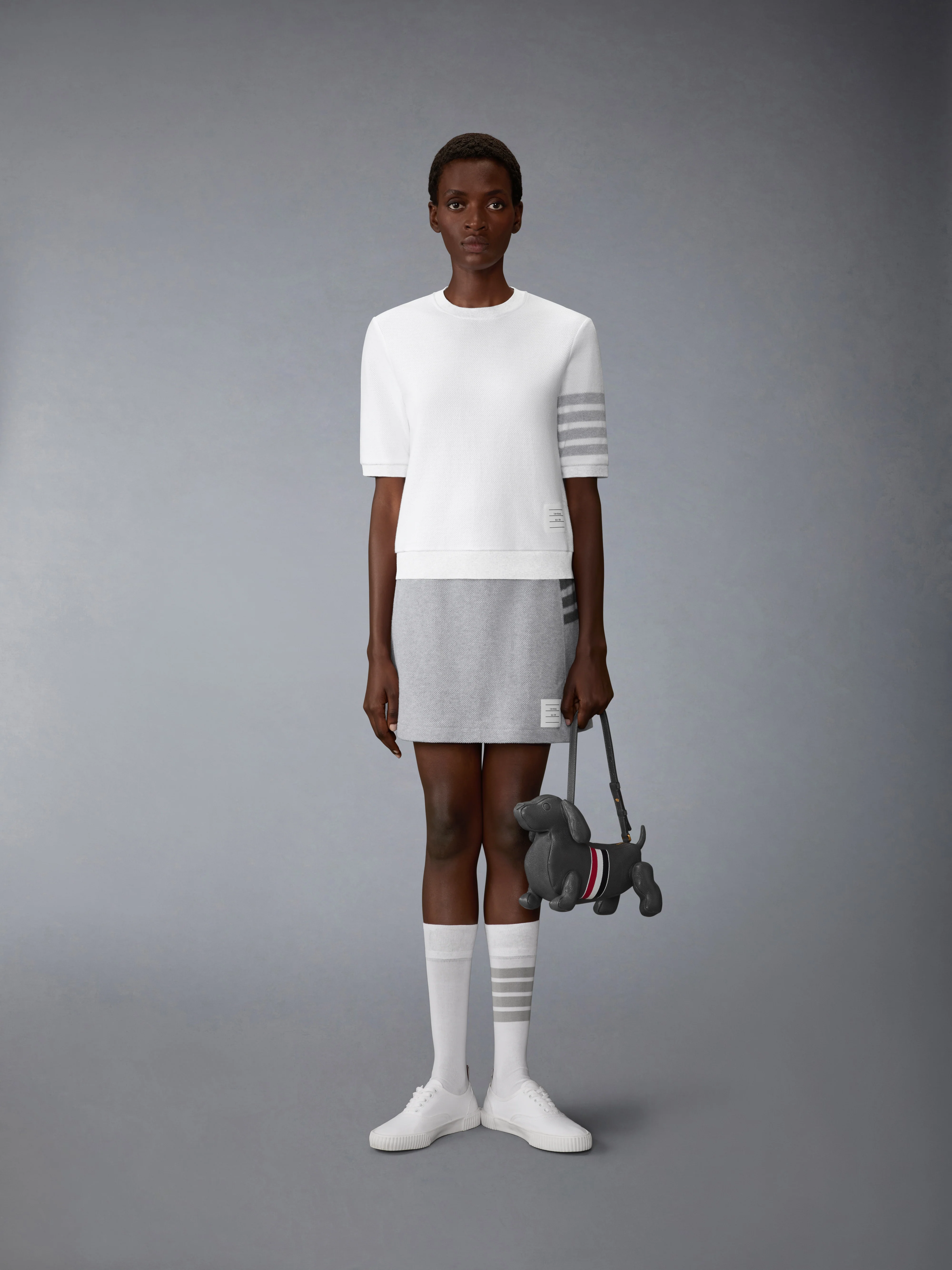 TEXTURED COTTON PIQUE 4-BAR TEE - Image 3