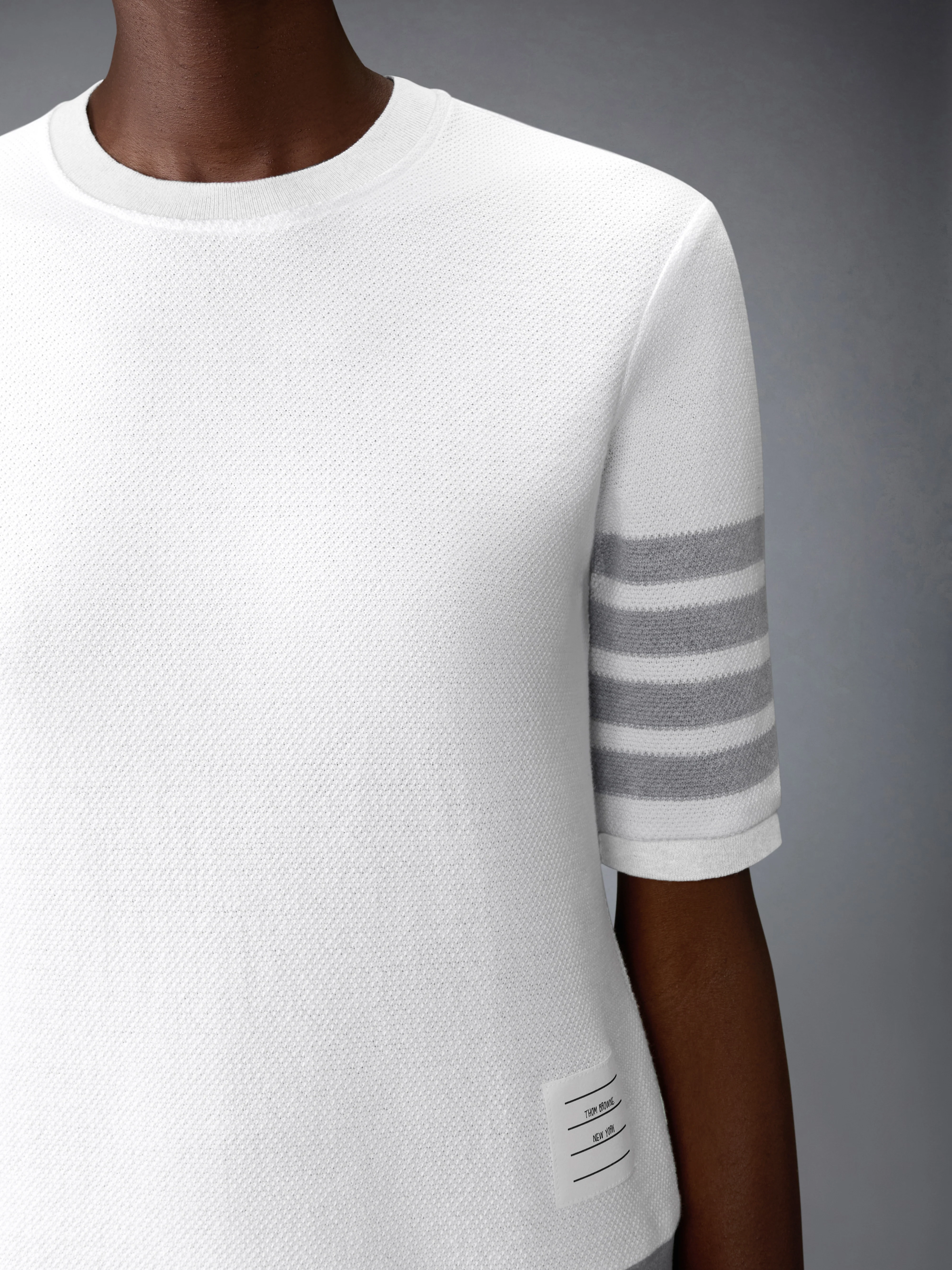 TEXTURED COTTON PIQUE 4-BAR TEE - Image 4