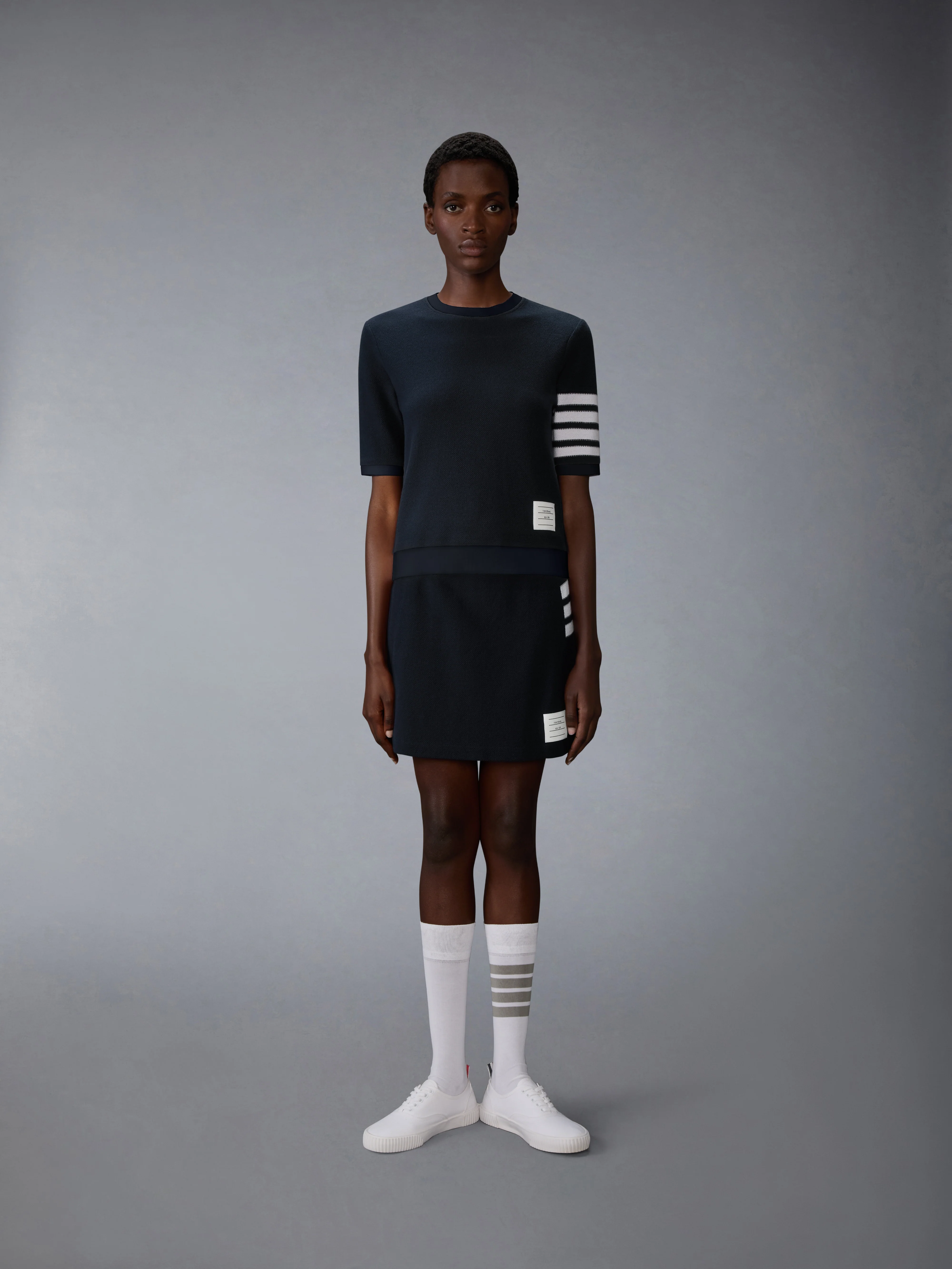 TEXTURED COTTON PIQUE 4-BAR TEE - Image 4