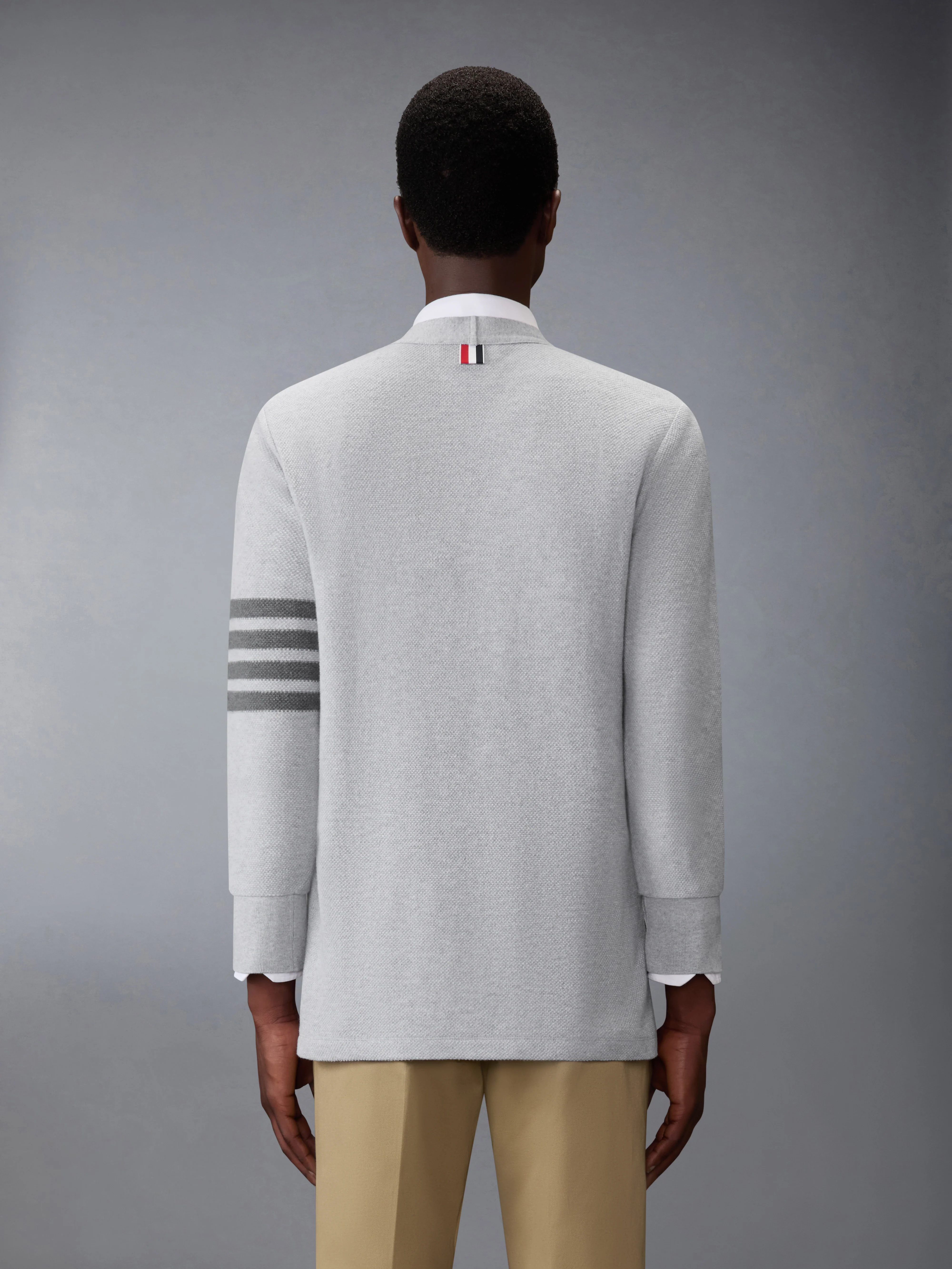 TEXTURED PIQUE 4-BAR CARDIGAN - Image 2