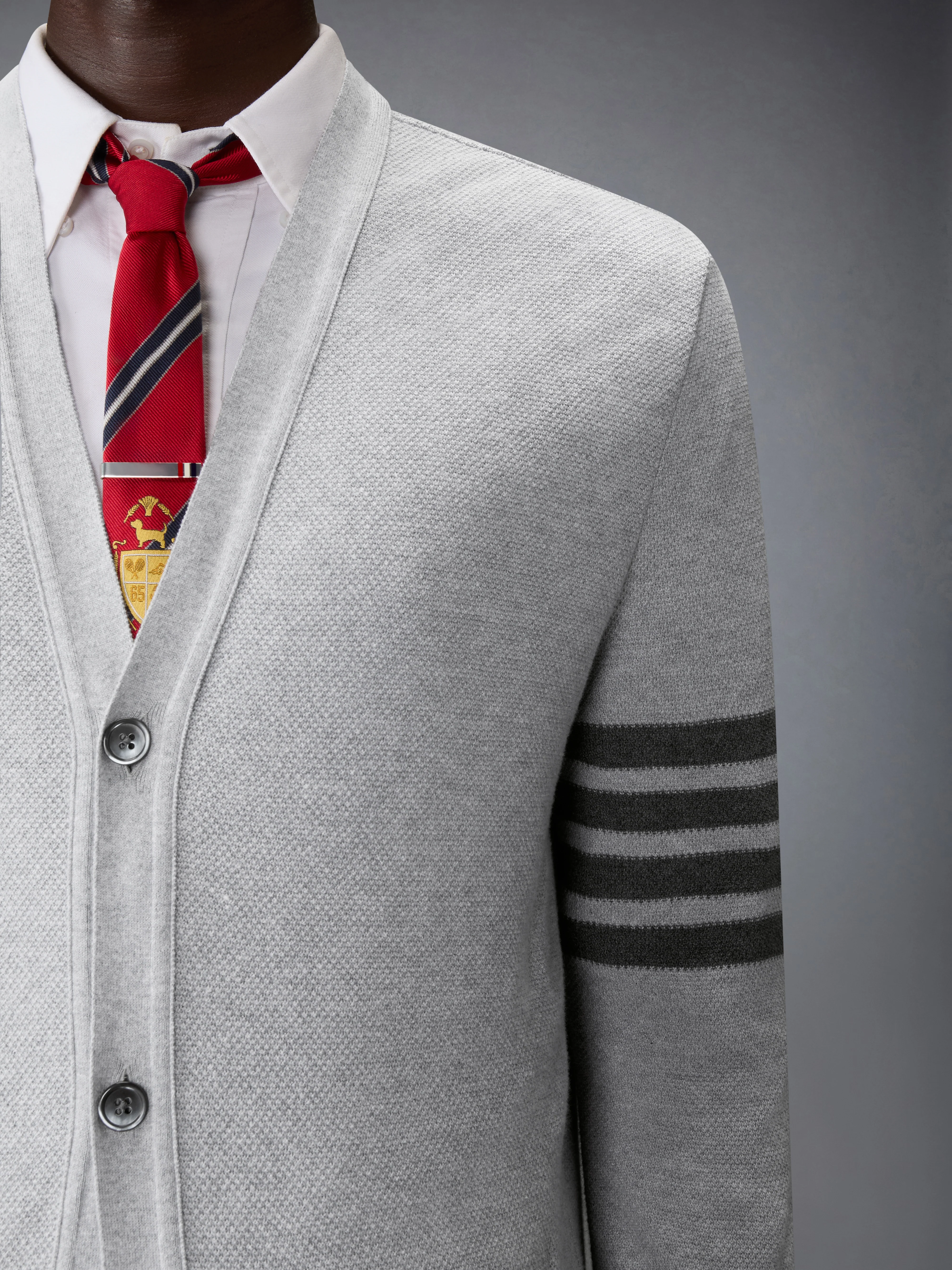 TEXTURED PIQUE 4-BAR CARDIGAN - Image 5