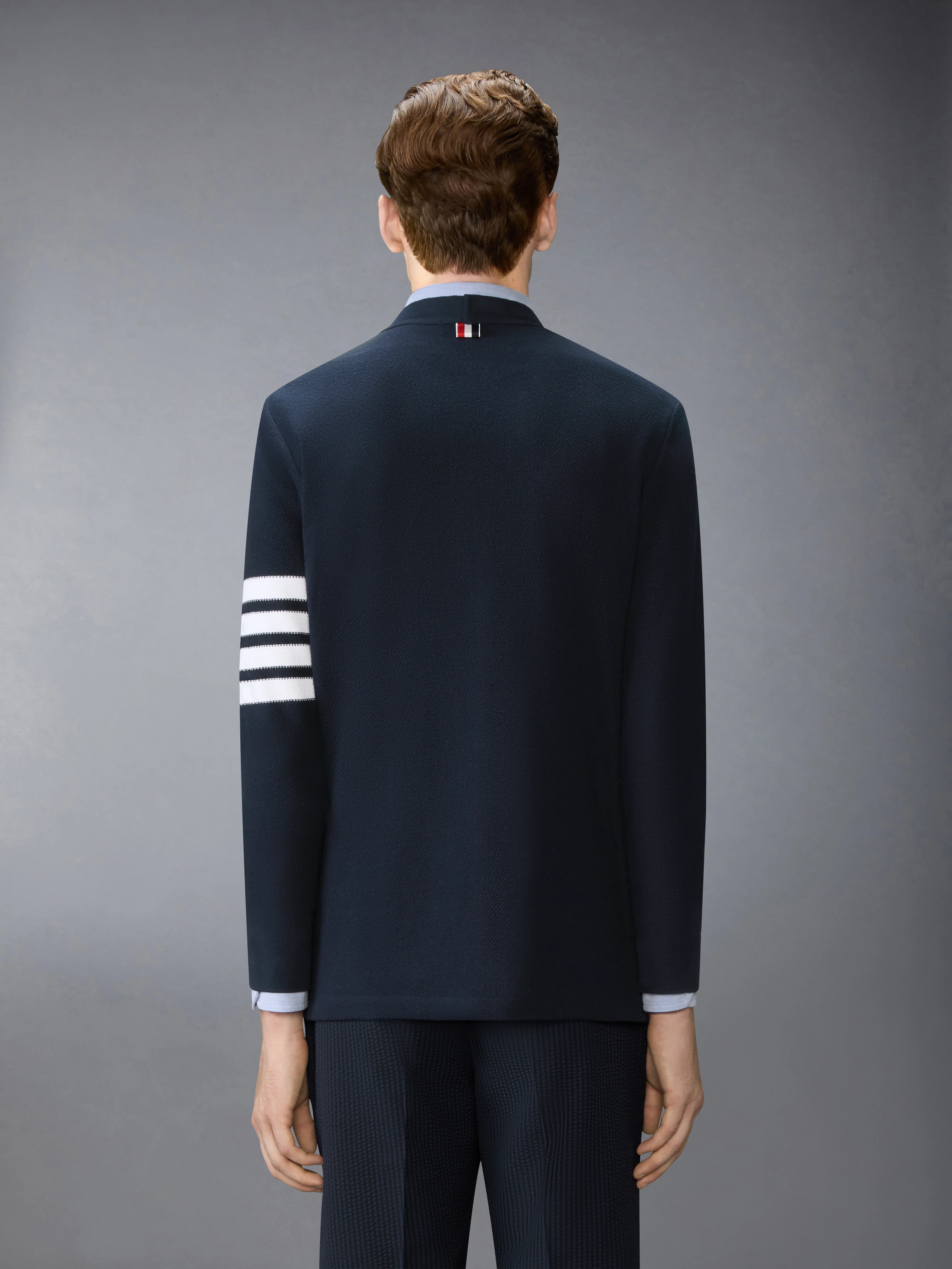 TEXTURED PIQUE 4-BAR CARDIGAN - Image 2