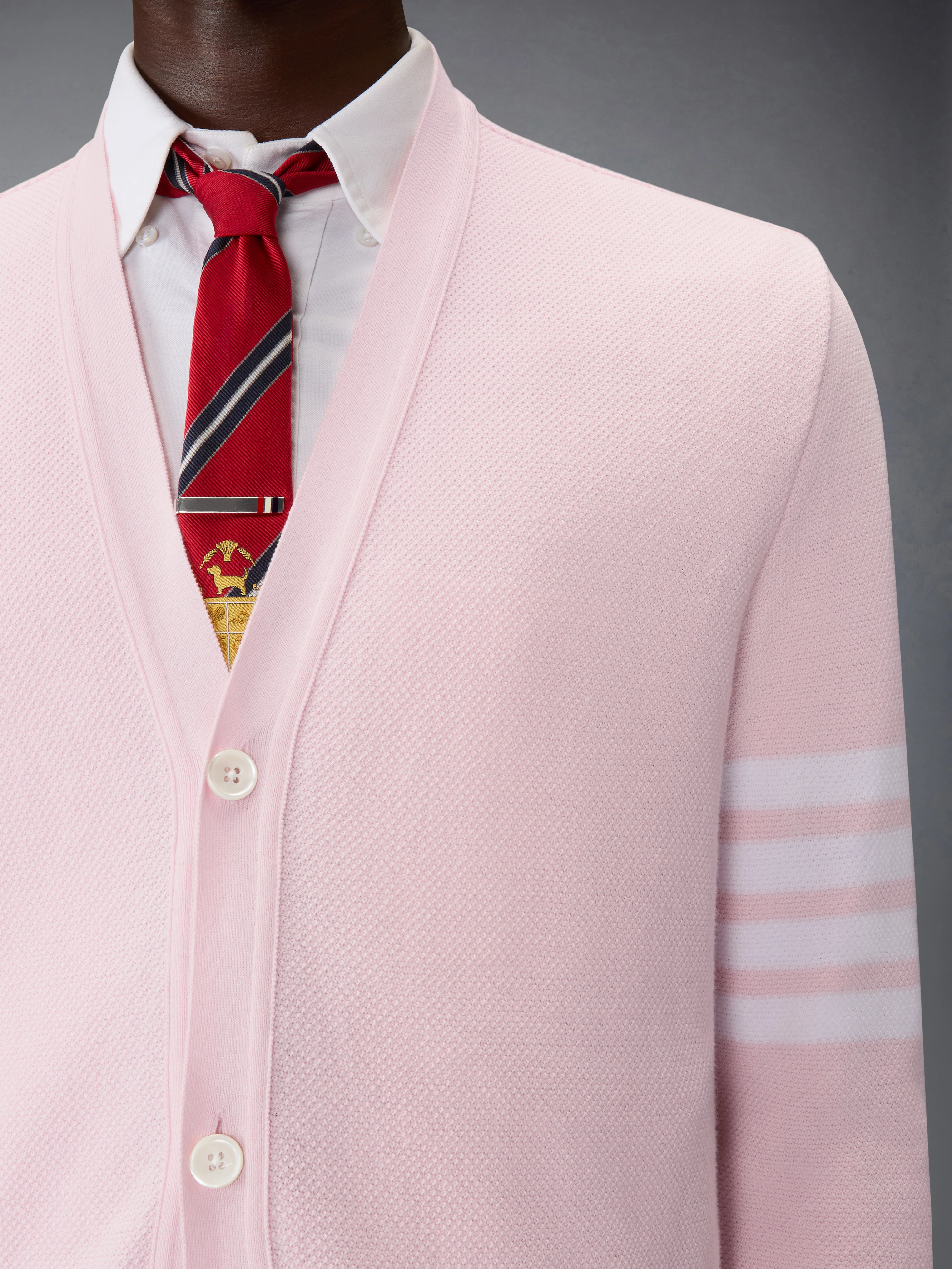 TEXTURED PIQUE 4-BAR CARDIGAN - Image 5