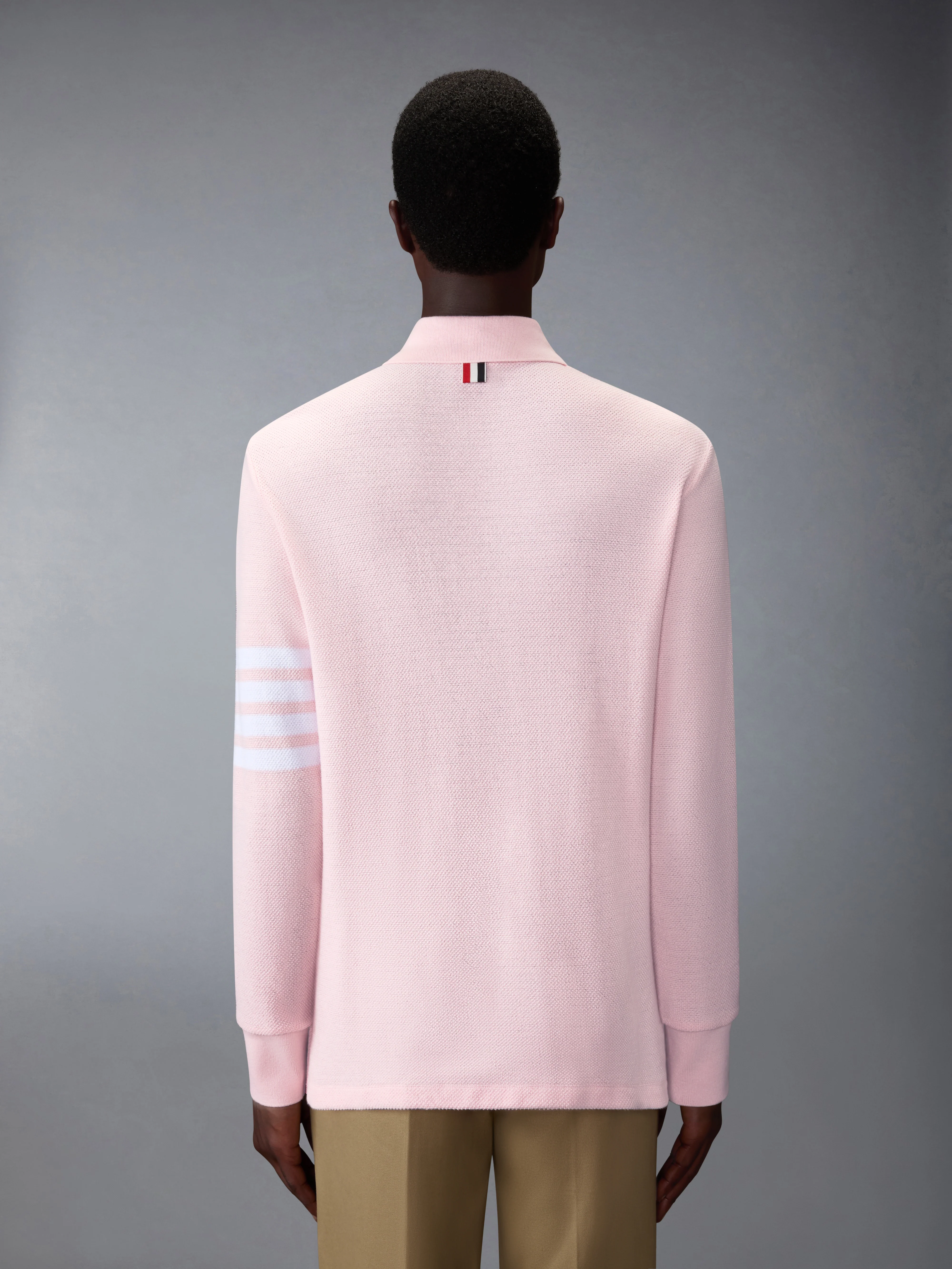 TEXTURED PIQUE 4-BAR LONG SLEEVE POLO - Image 2