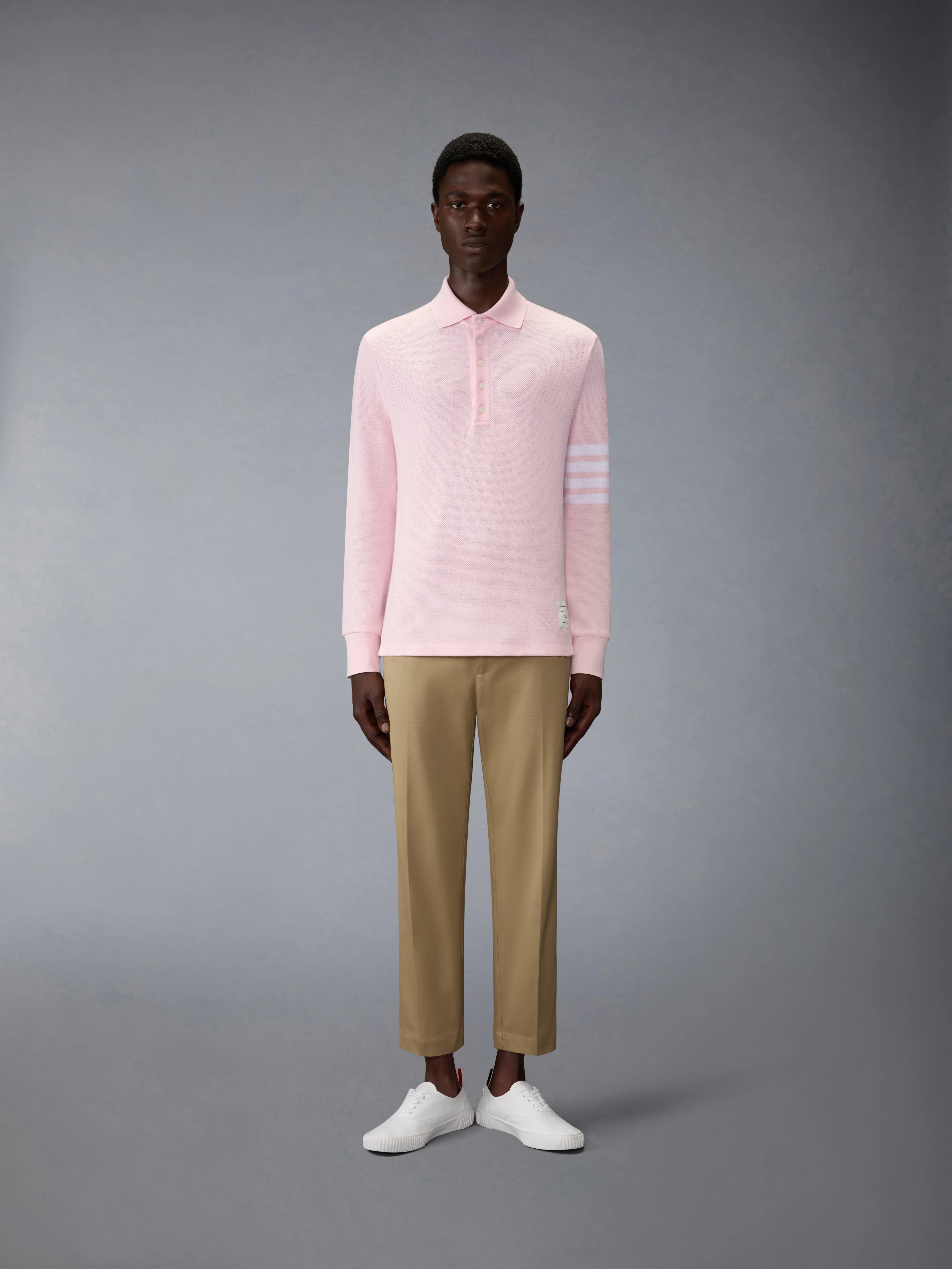 TEXTURED PIQUE 4-BAR LONG SLEEVE POLO - Image 5