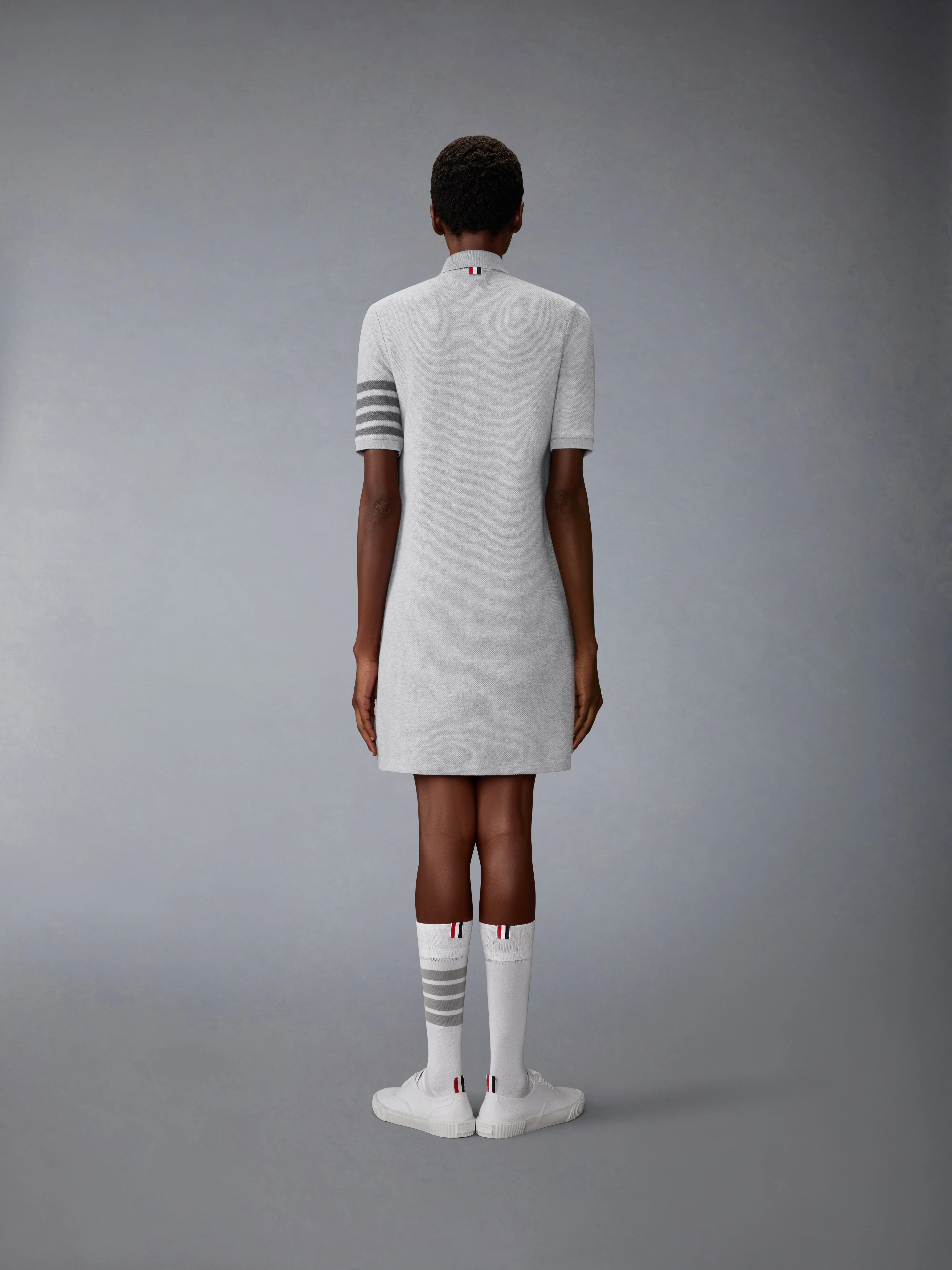 TEXTURED PIQUE 4-BAR POLO DRESS - Image 3
