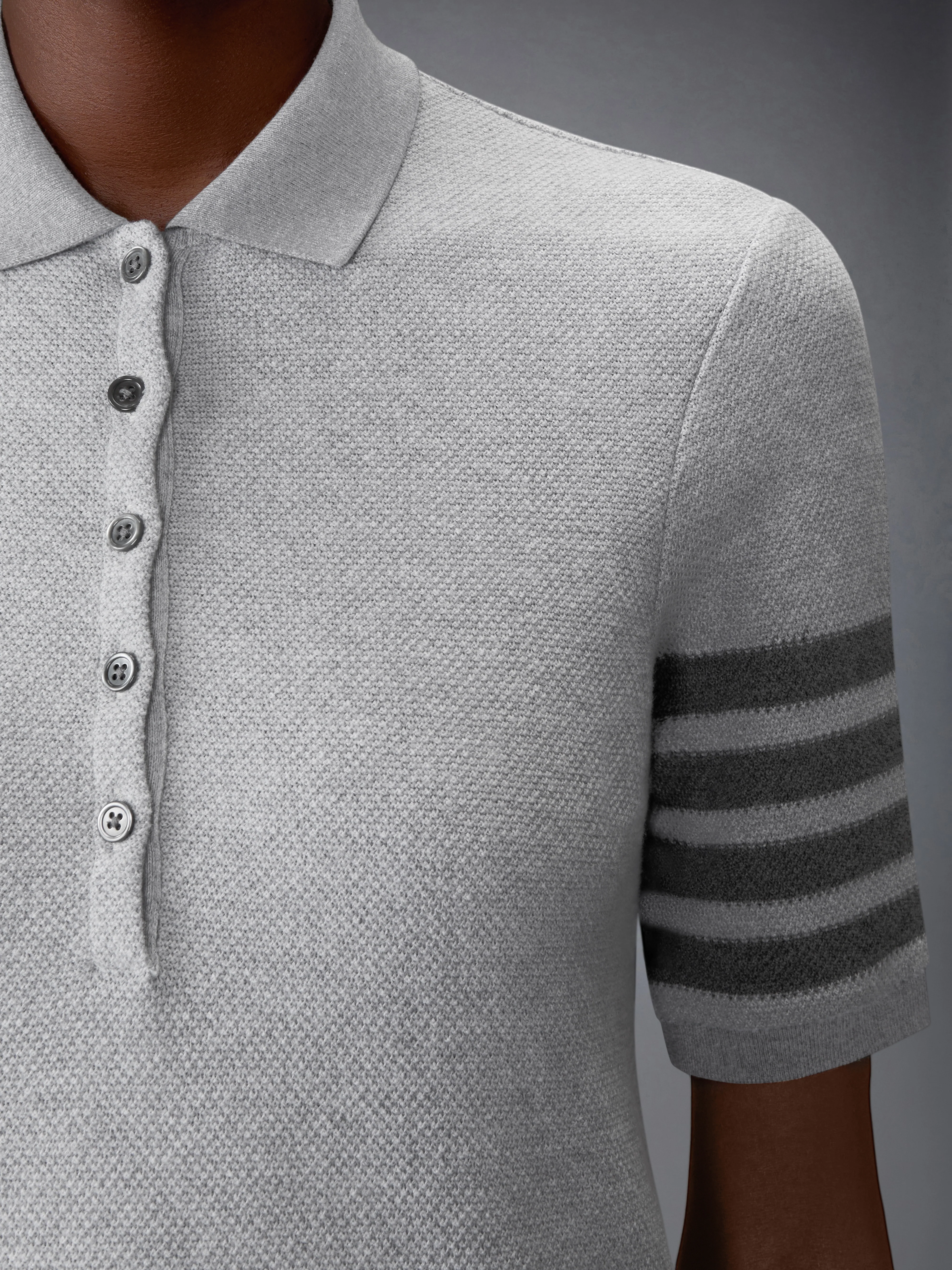 TEXTURED PIQUE 4-BAR POLO DRESS - Image 6