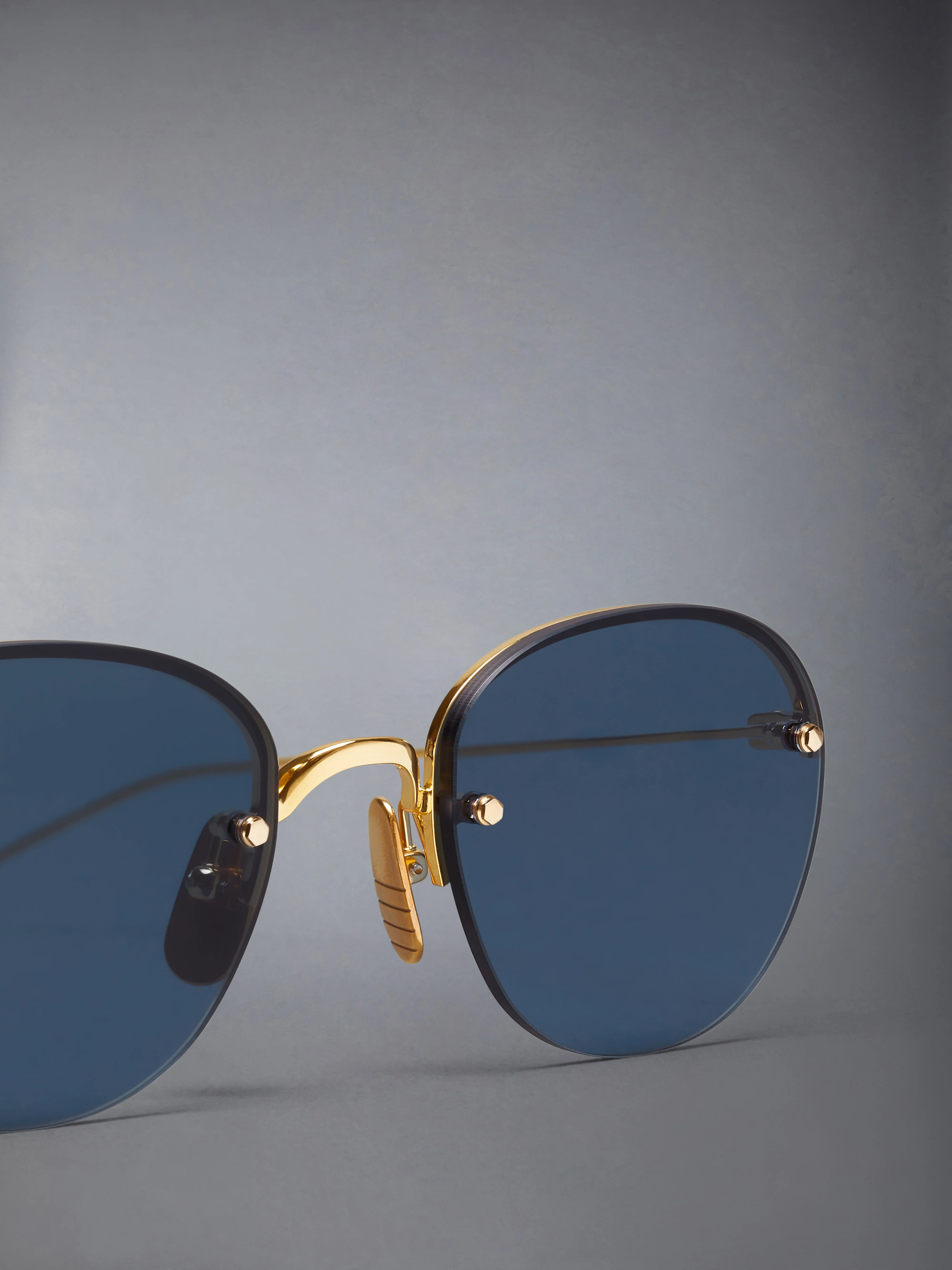 TITANIUM SEMI RIMLESS OVAL SUNGLASSES - Image 3
