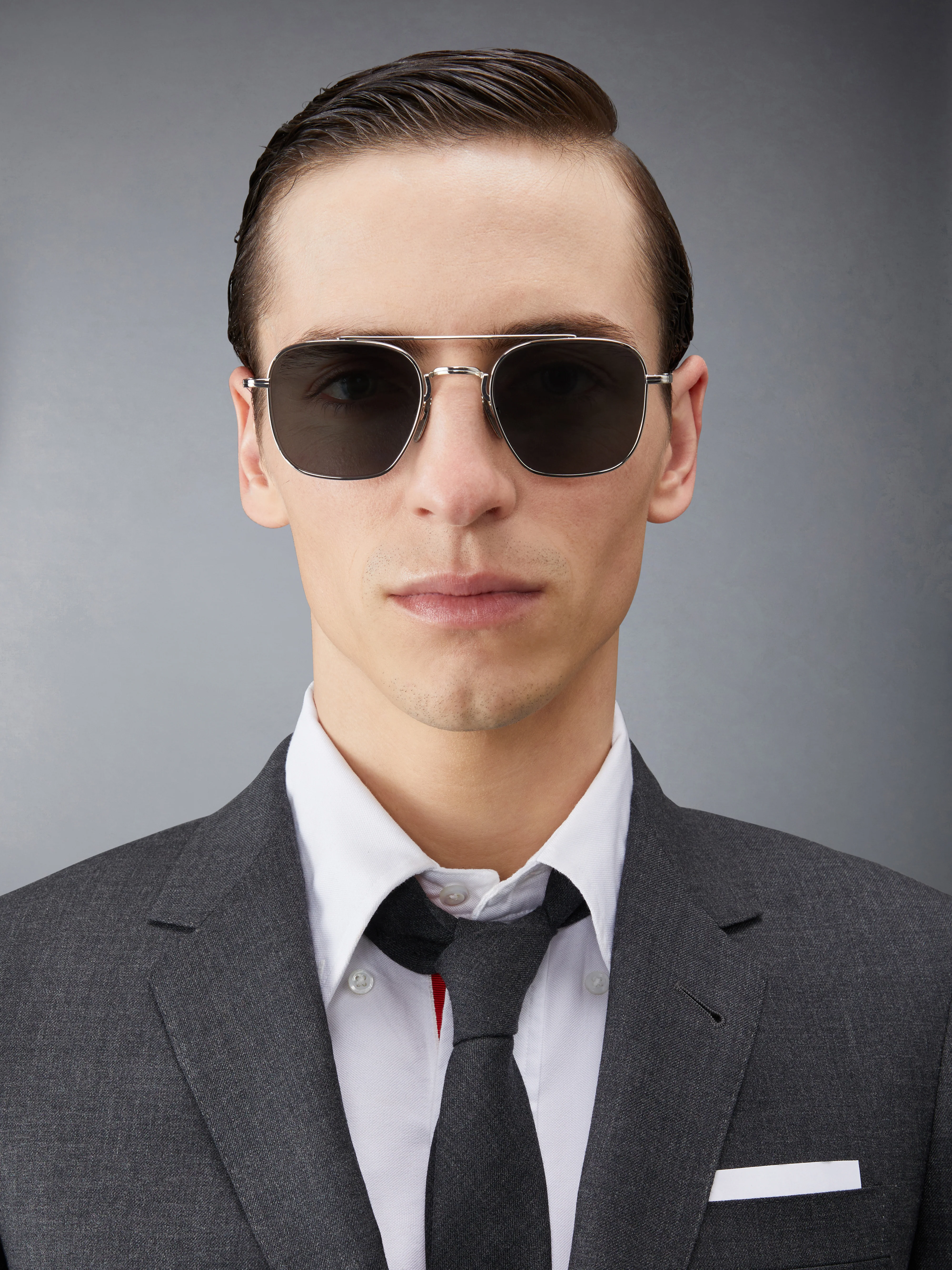 TITANIUM SQUARED AVIATOR SUNGLASSES - Image 2