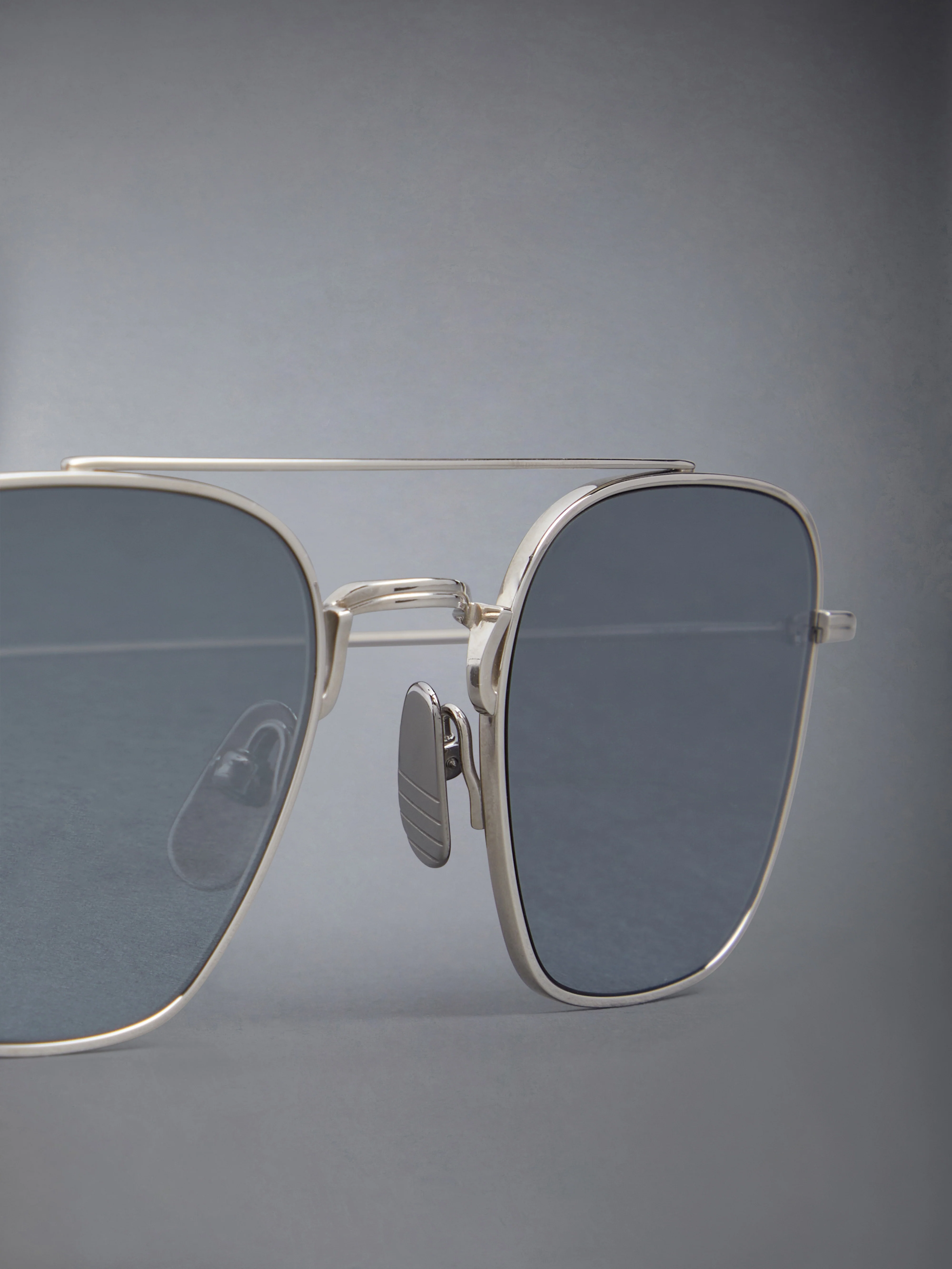 TITANIUM SQUARED AVIATOR SUNGLASSES - Image 5