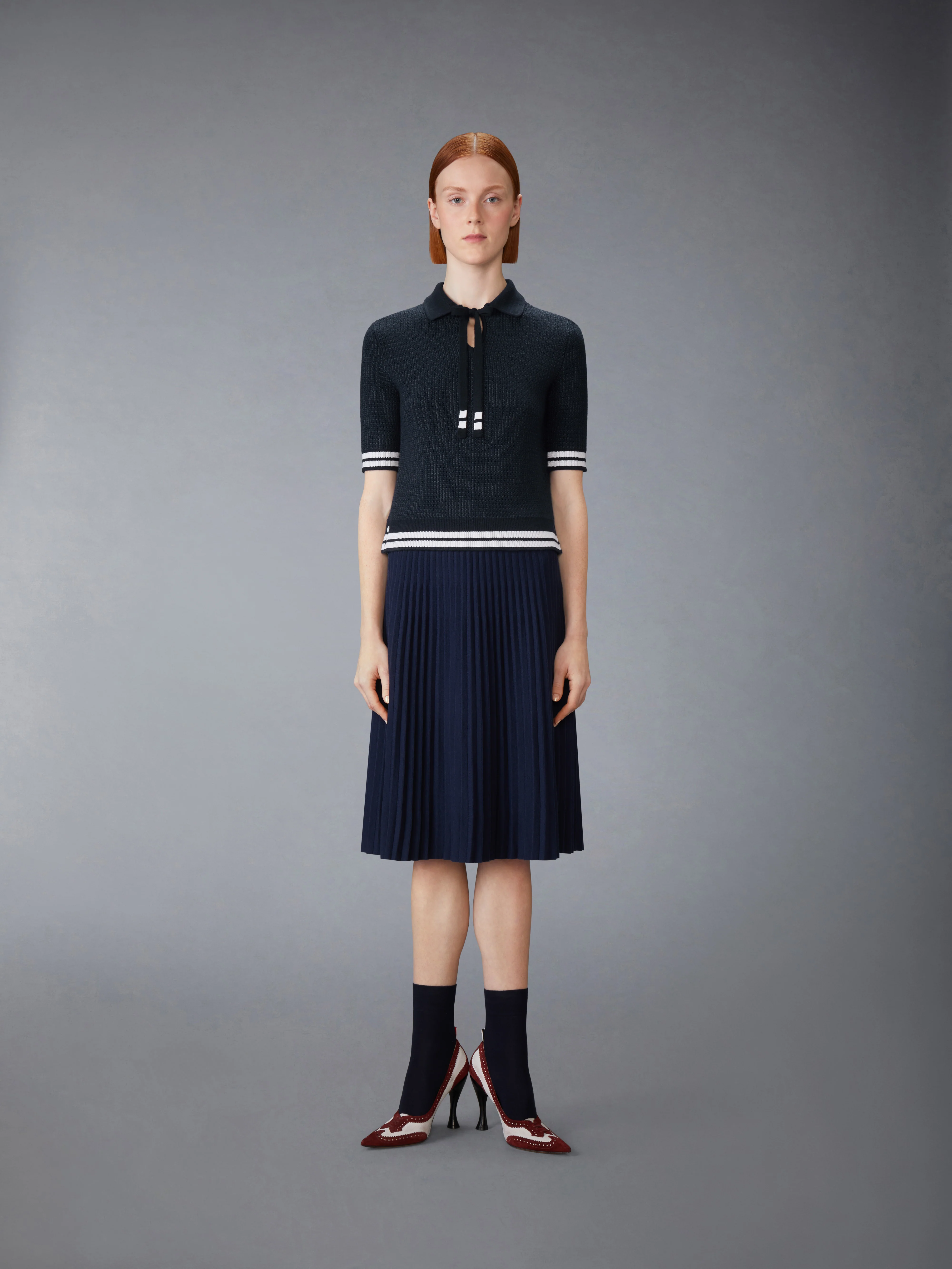 TUCK STITCH SILK CASHMERE & WOOL POLO - Image 3
