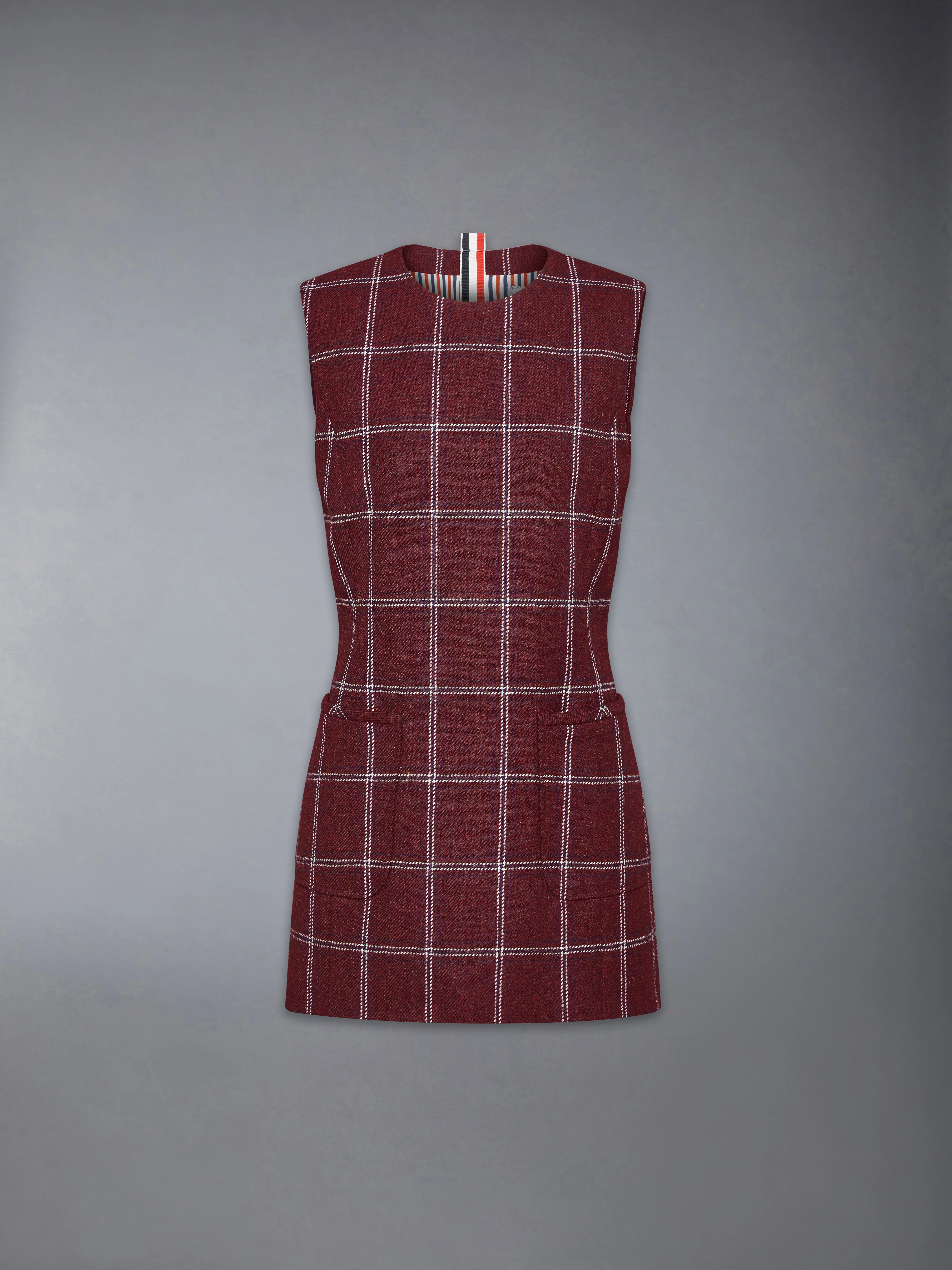 WINDOWPANE HUNTING TWEED MINI PENCIL DRESS - Image 6