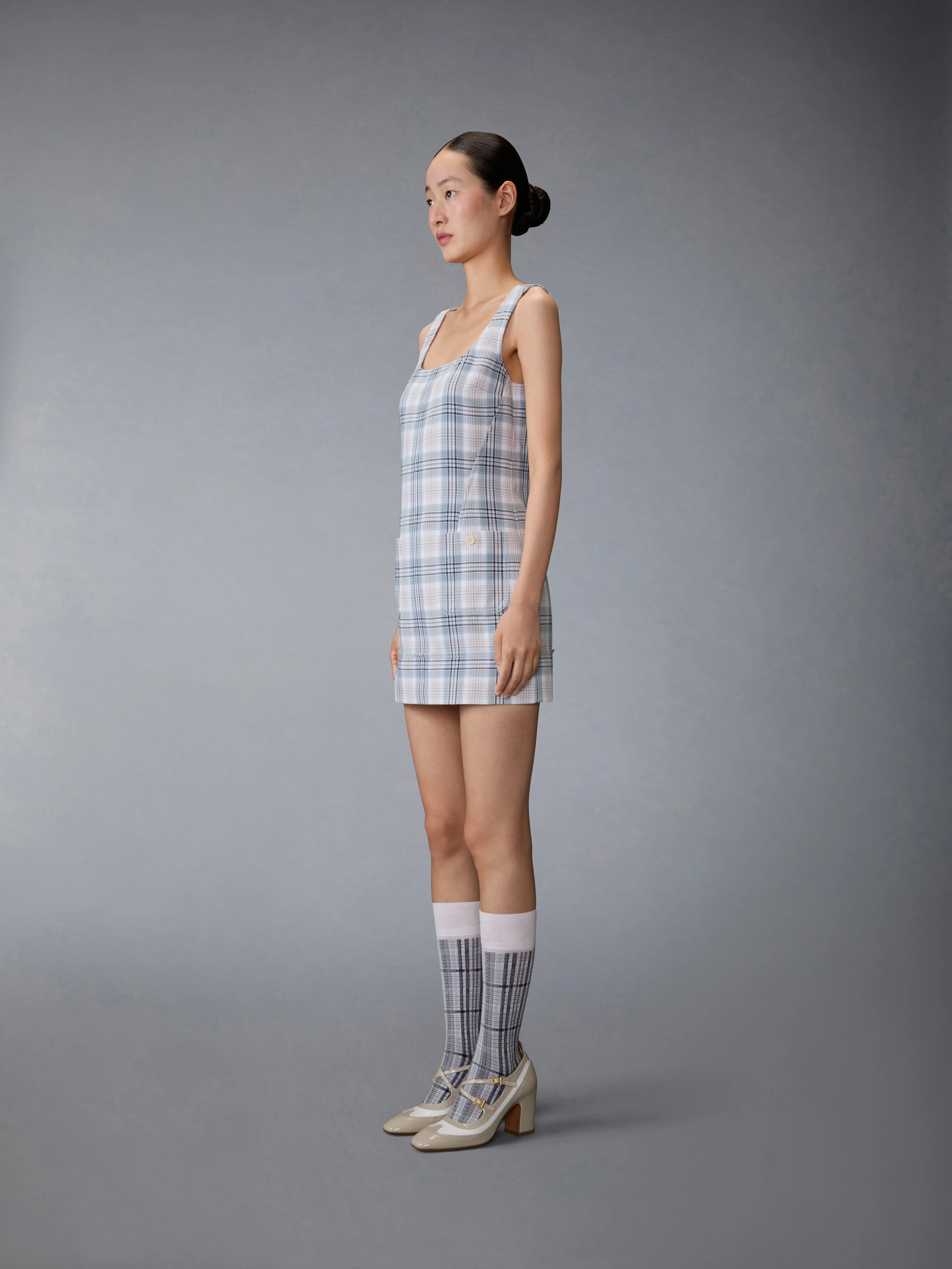 WINDOWPANE PLAID MINI SACK DRESS - Image 3