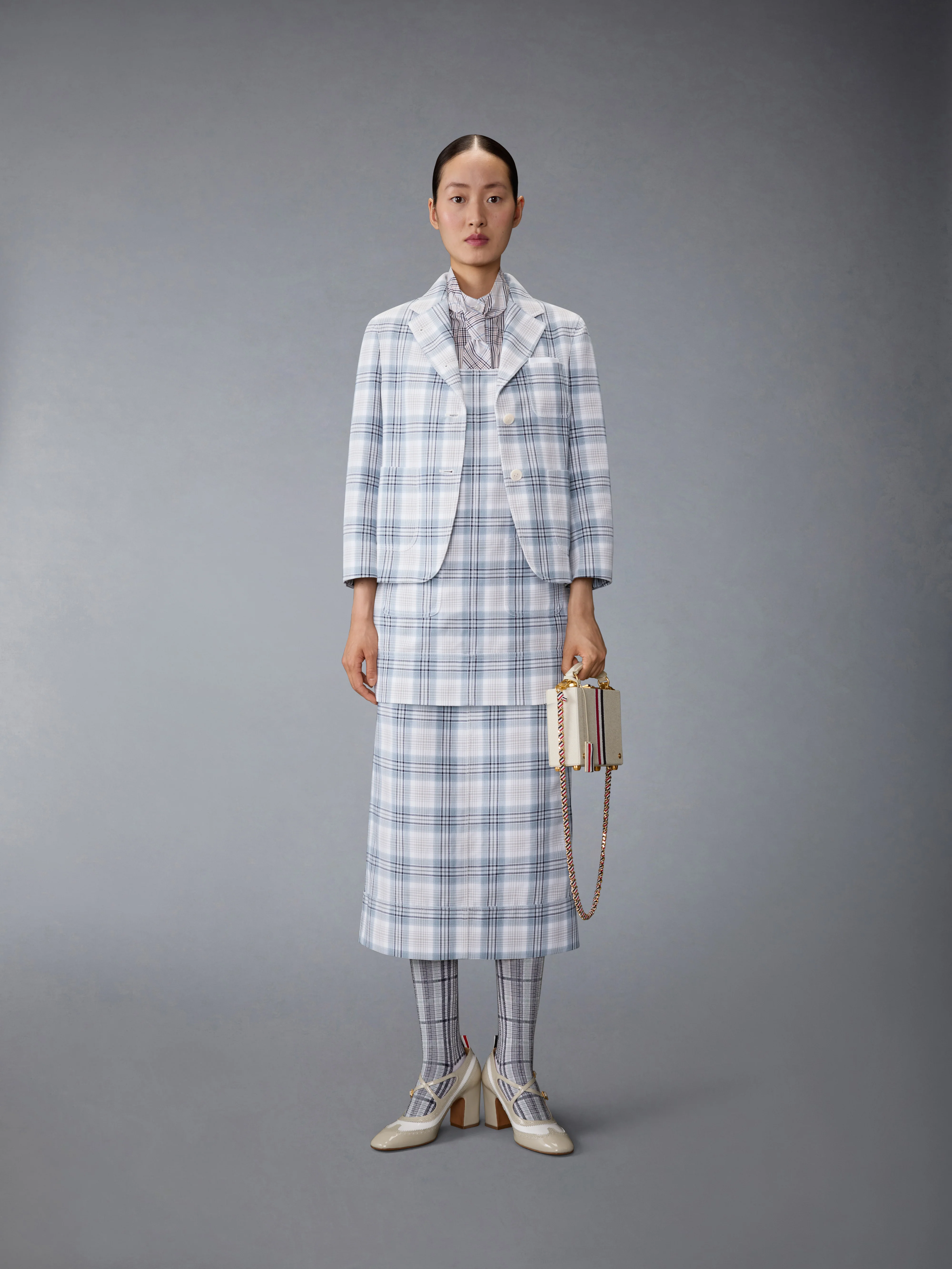 WINDOWPANE PLAID MINI SACK DRESS - Image 4
