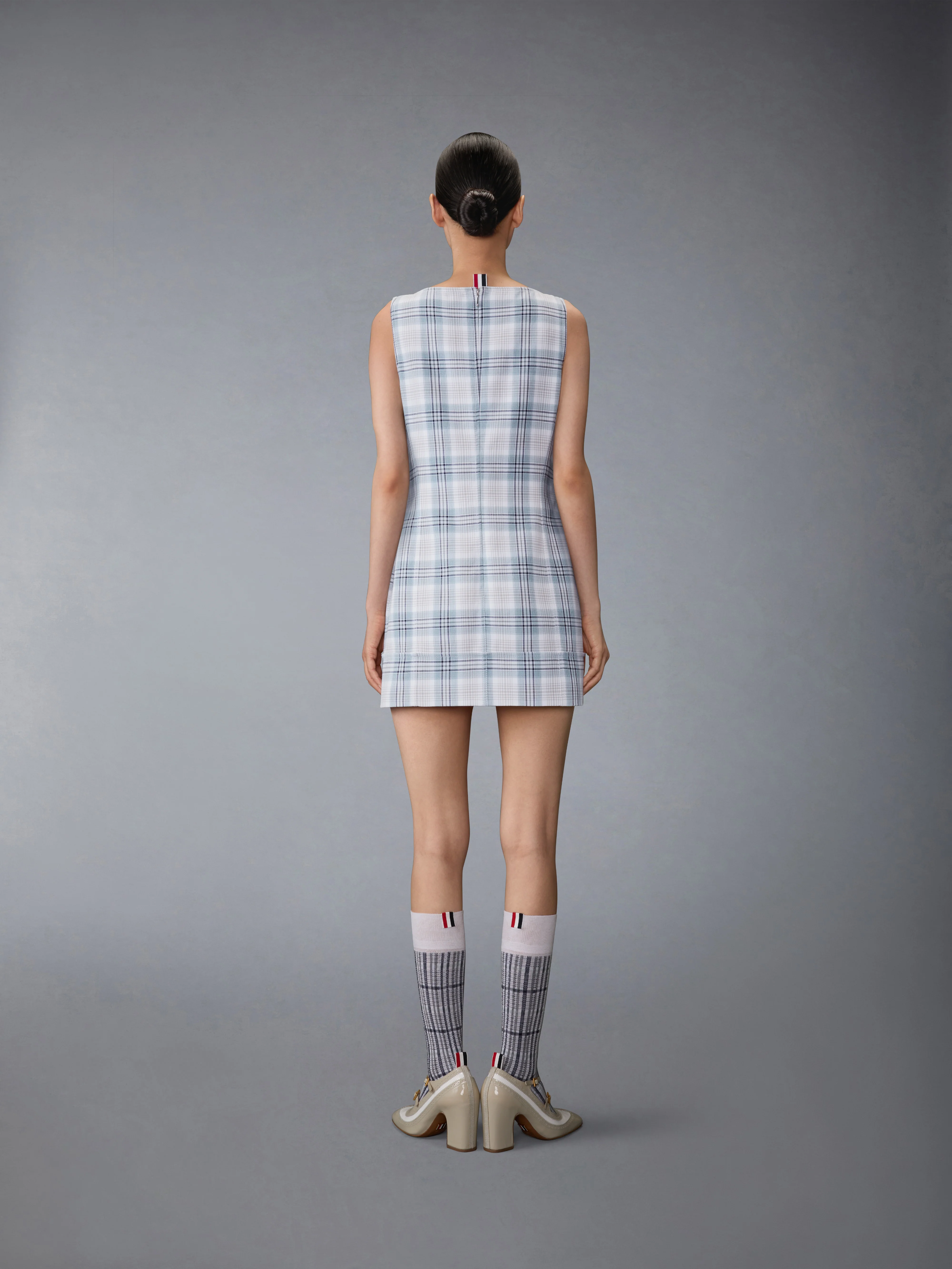 WINDOWPANE PLAID MINI SACK DRESS - Image 5