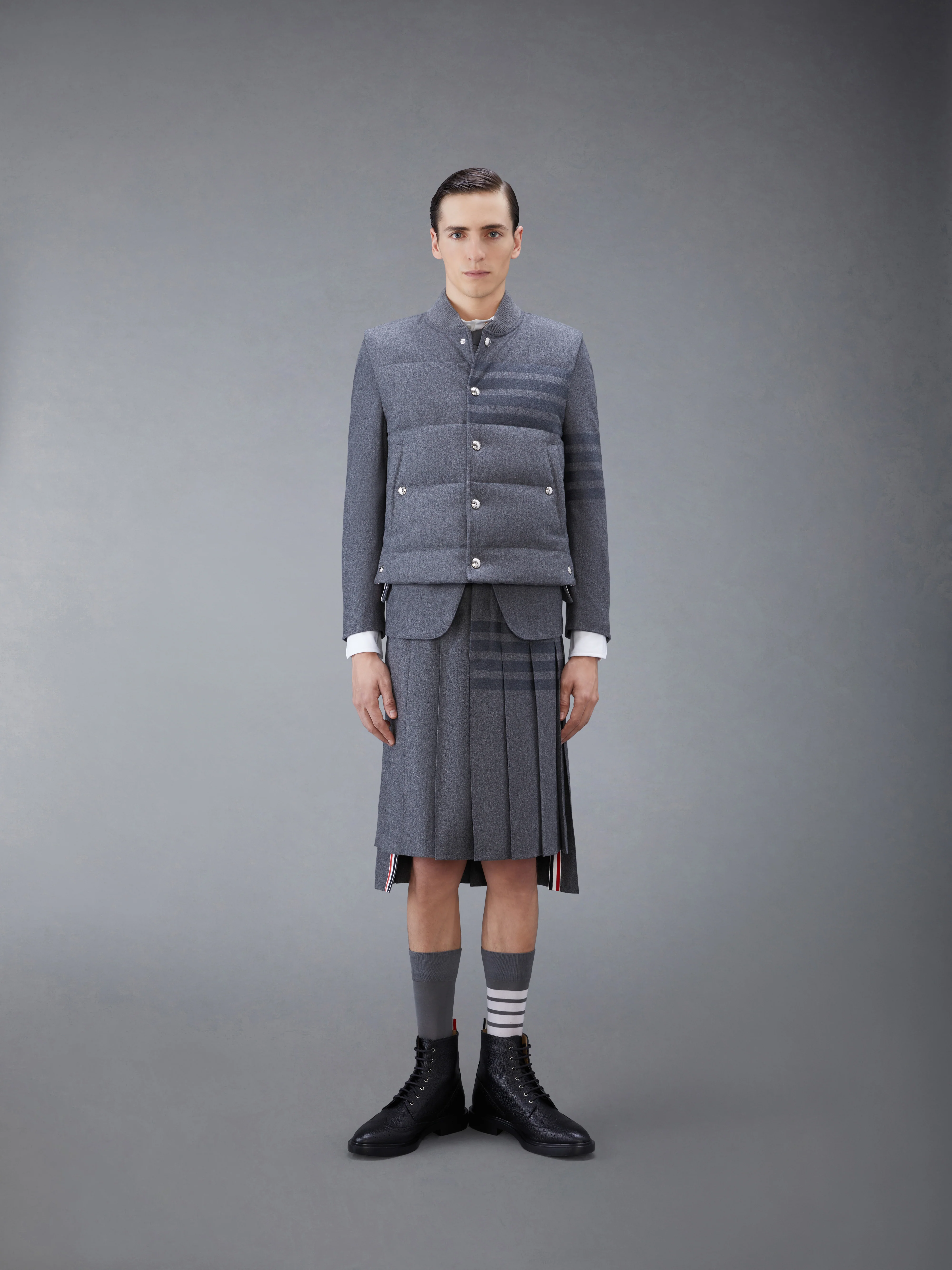 WOOL FLANNEL 4-BAR DOWN FILL VEST - Image 3
