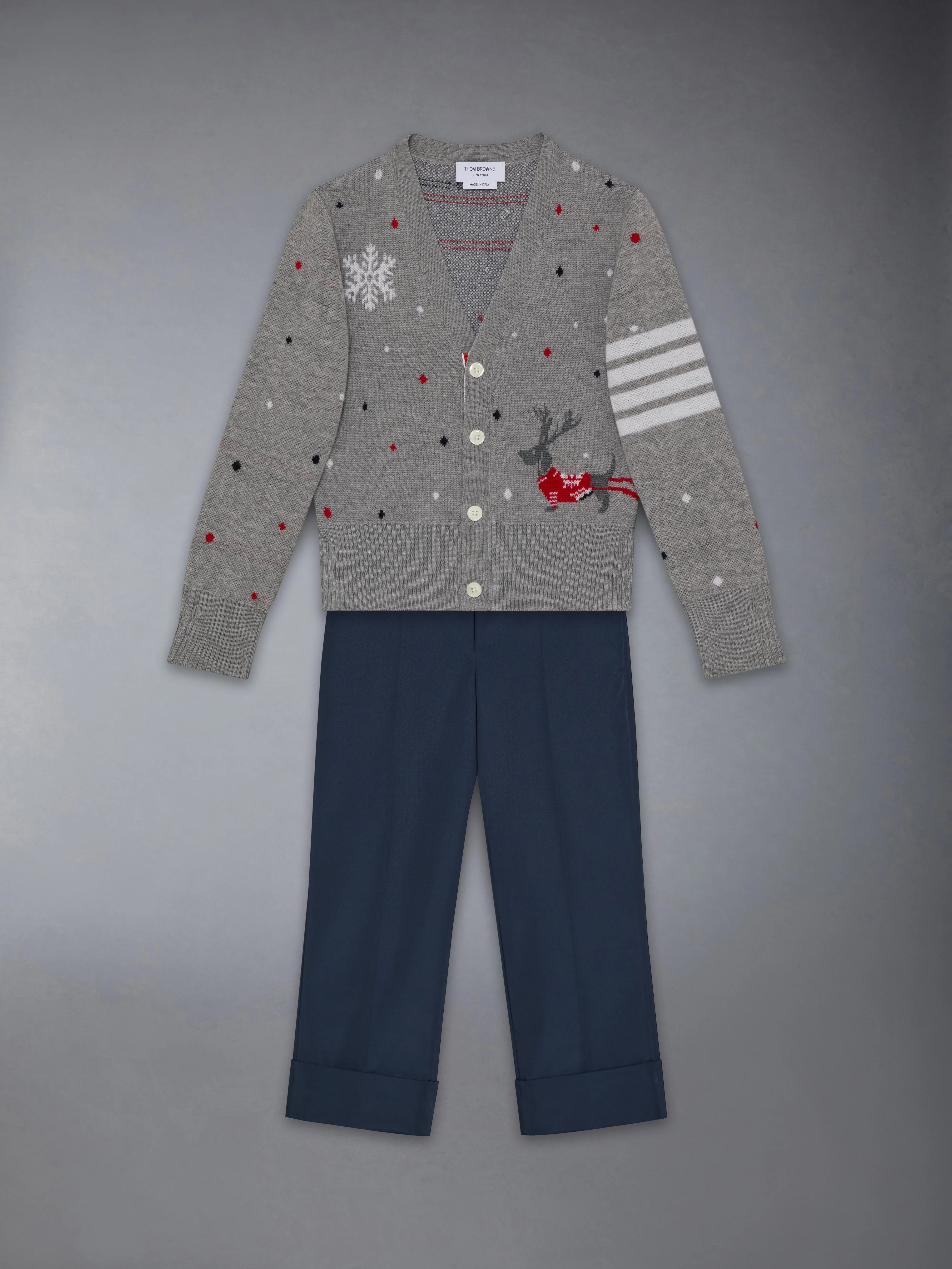 WOOL REINDEER HECTOR 4-BAR INTARSIA CARDIGAN - Image 2