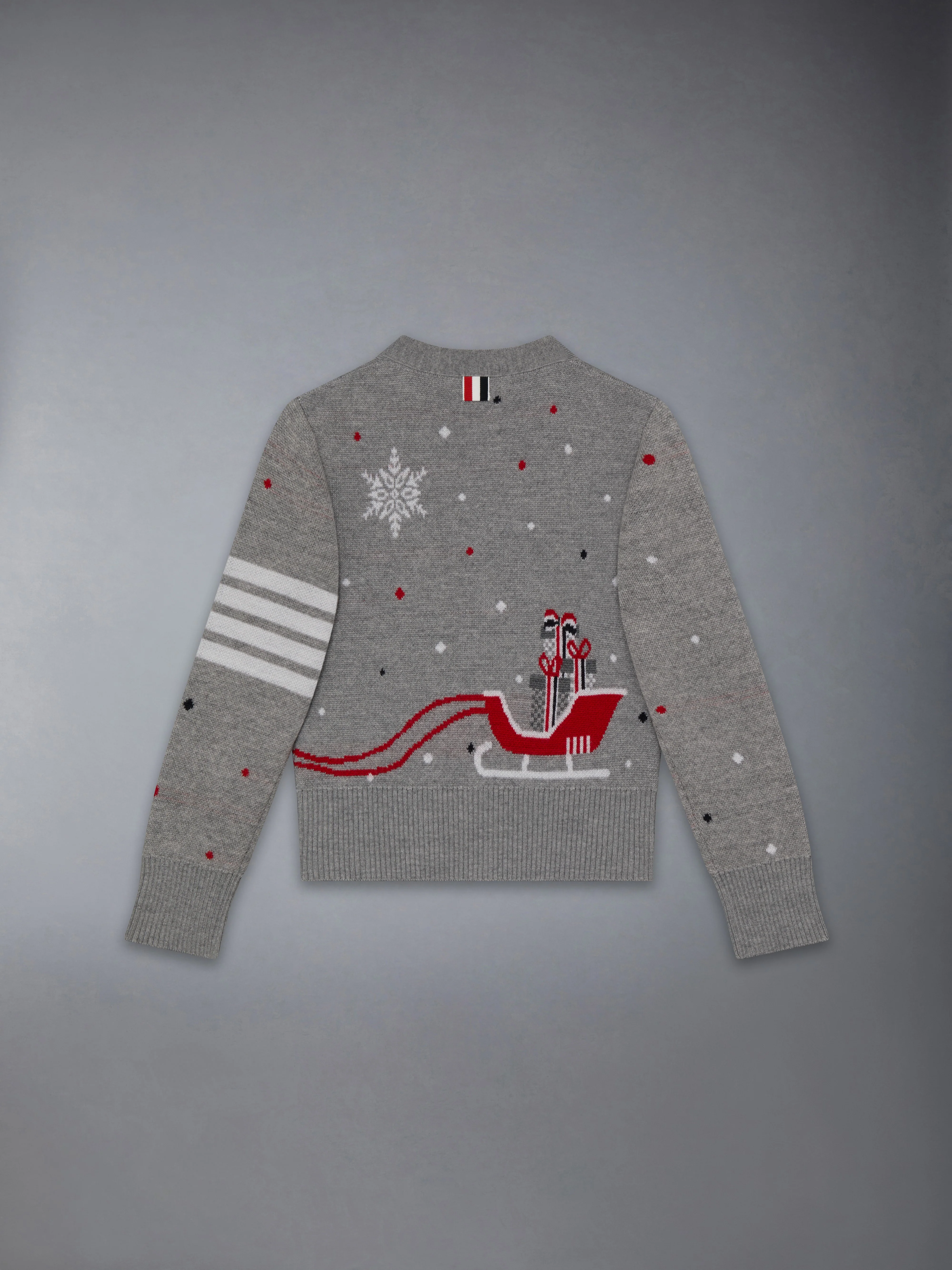 WOOL REINDEER HECTOR 4-BAR INTARSIA CARDIGAN - Image 3