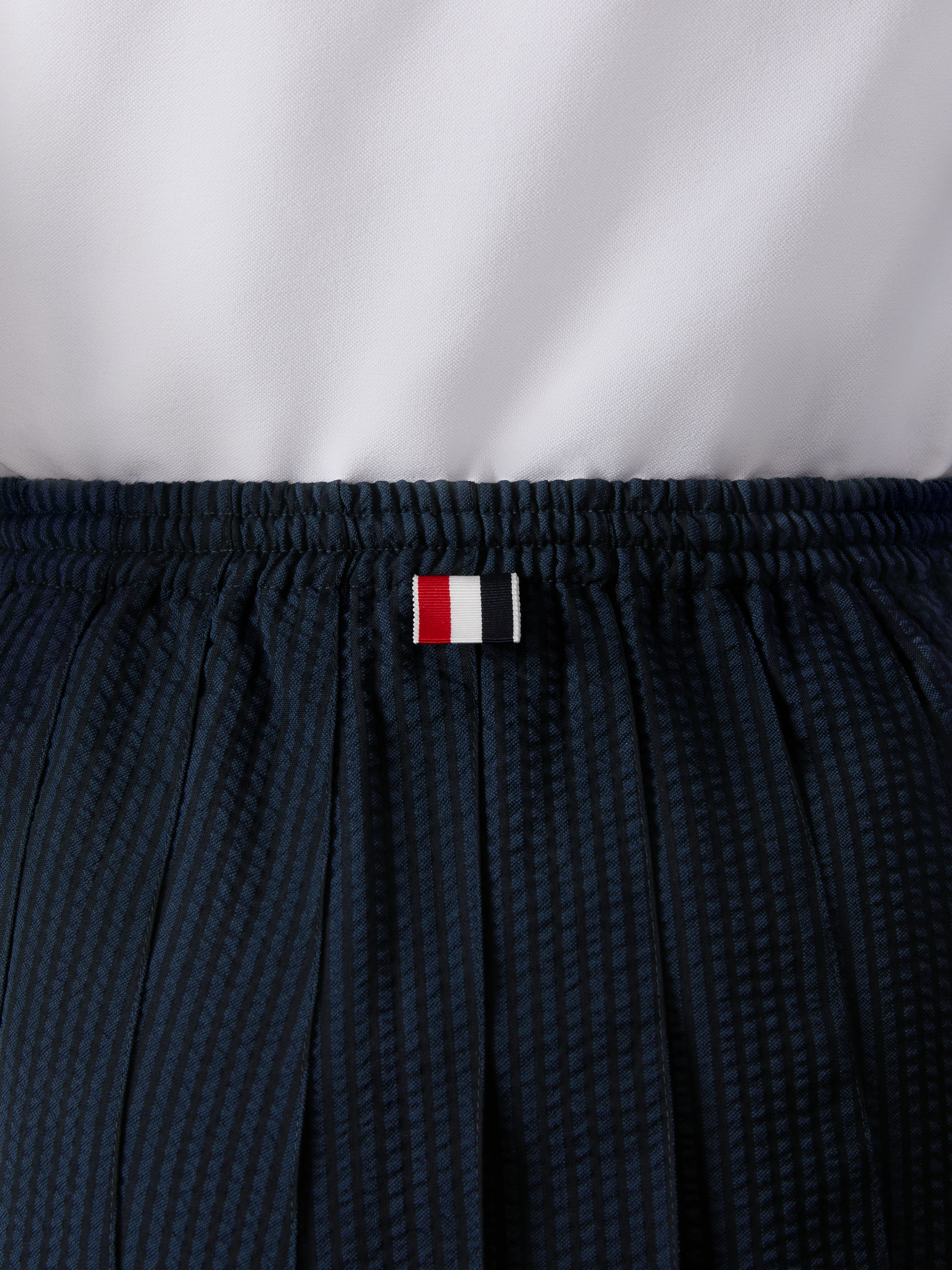 WOOL SEERSUCKER DRAWSTRING PLEATED MINI SKIRT - Image 5
