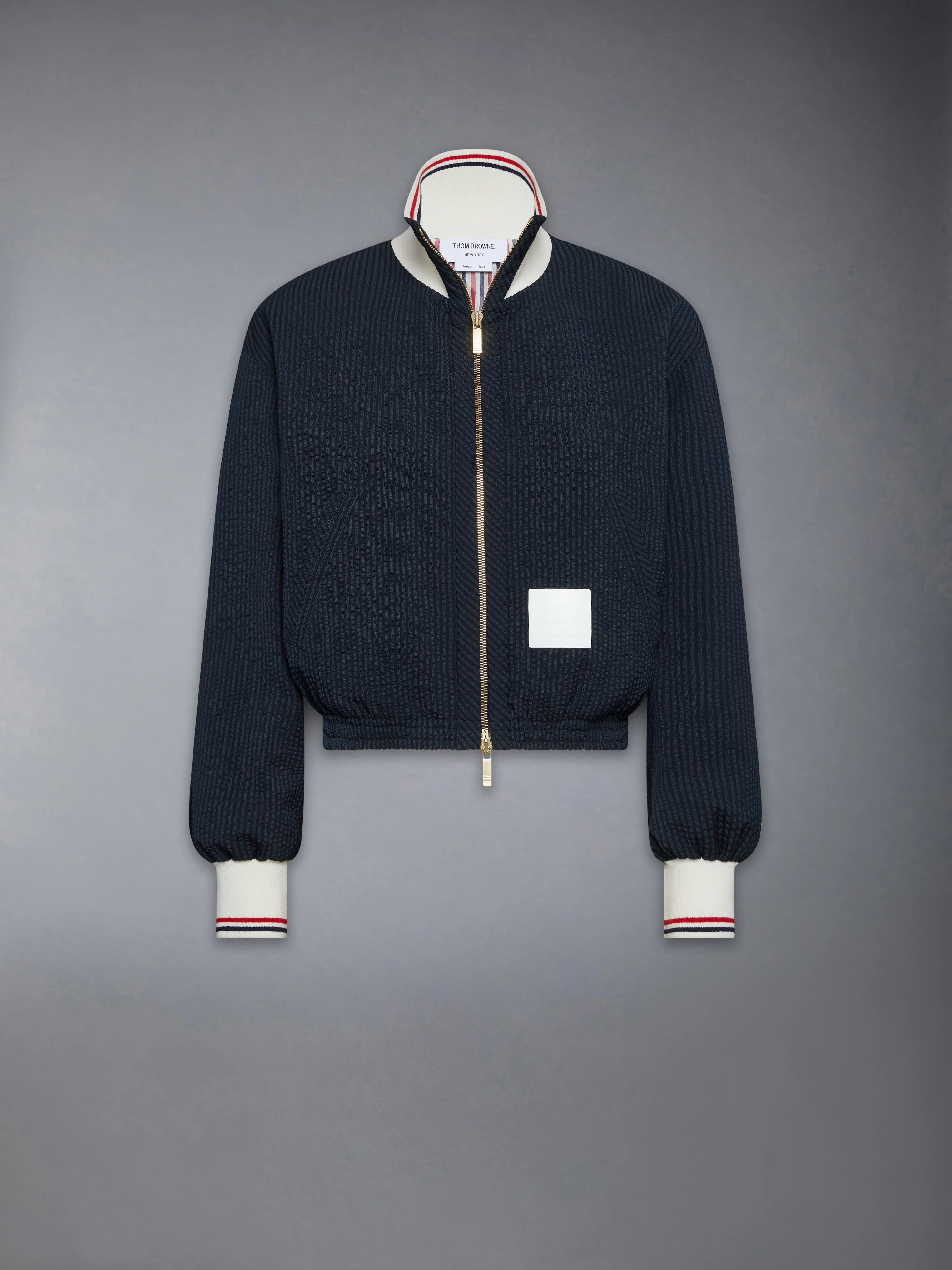 WOOL SEERSUCKER ZIP UP TRACK JACKET - Image 6