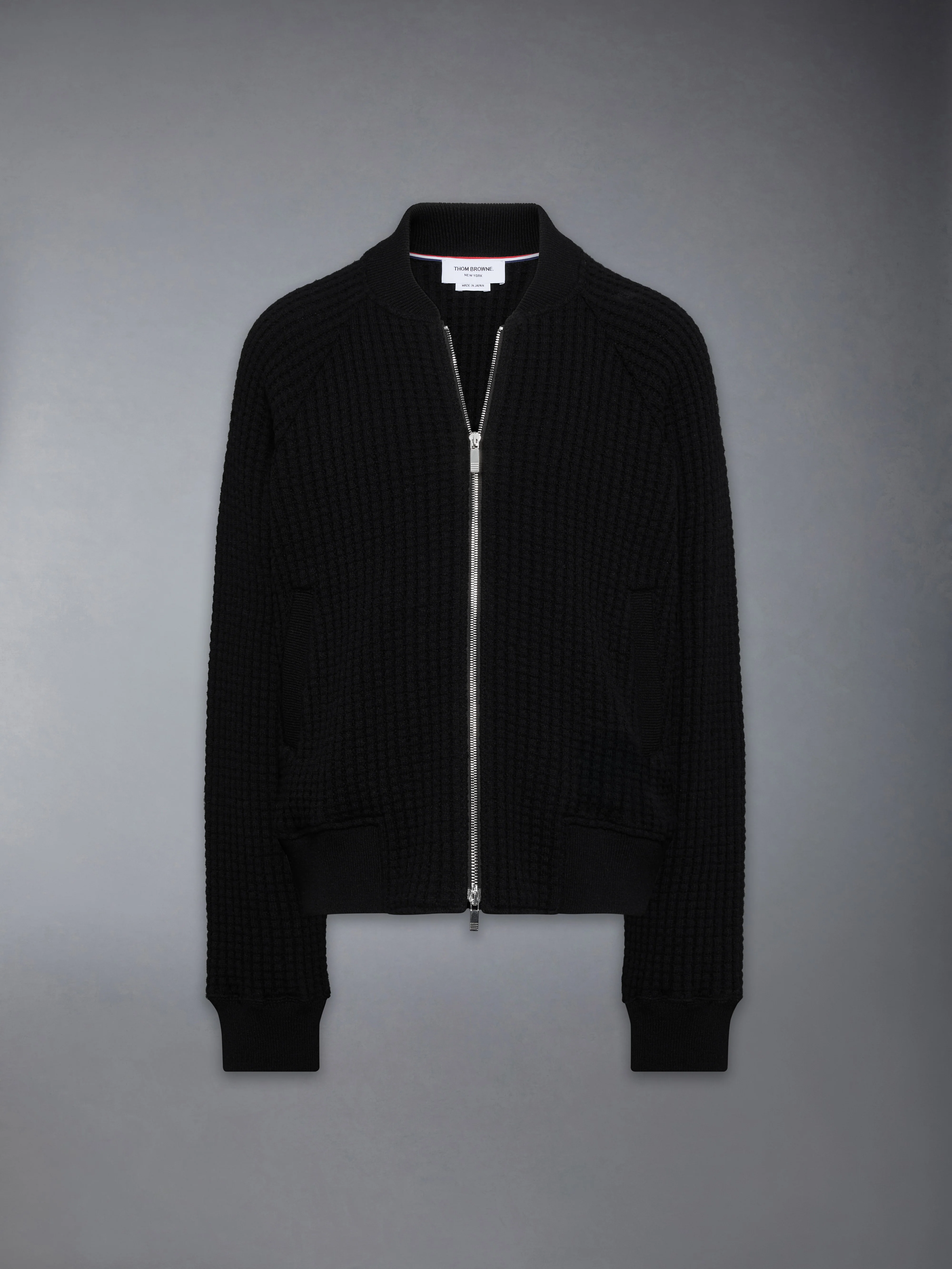 WOOL WAFFLE RAGLAN 4-BAR BOMBER JACKET - Image 6